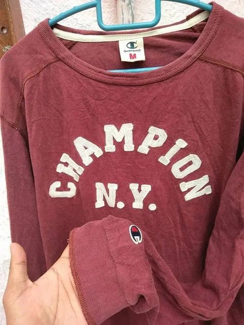 Champion Vintage Champion NY Longsleeves T Shirt Big Logo.Embroidery Size US M / EU 48-50 / 2 - 4 Thumbnail