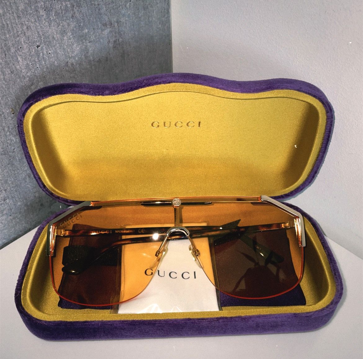 Gucci Gold Orange GG0291S 003 Sunglasses Grailed