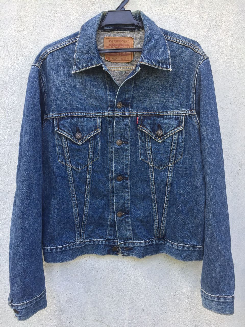 image of Levis 557 Capital/big E Trucker Jacket in Denim, Men's (Size Medium)
