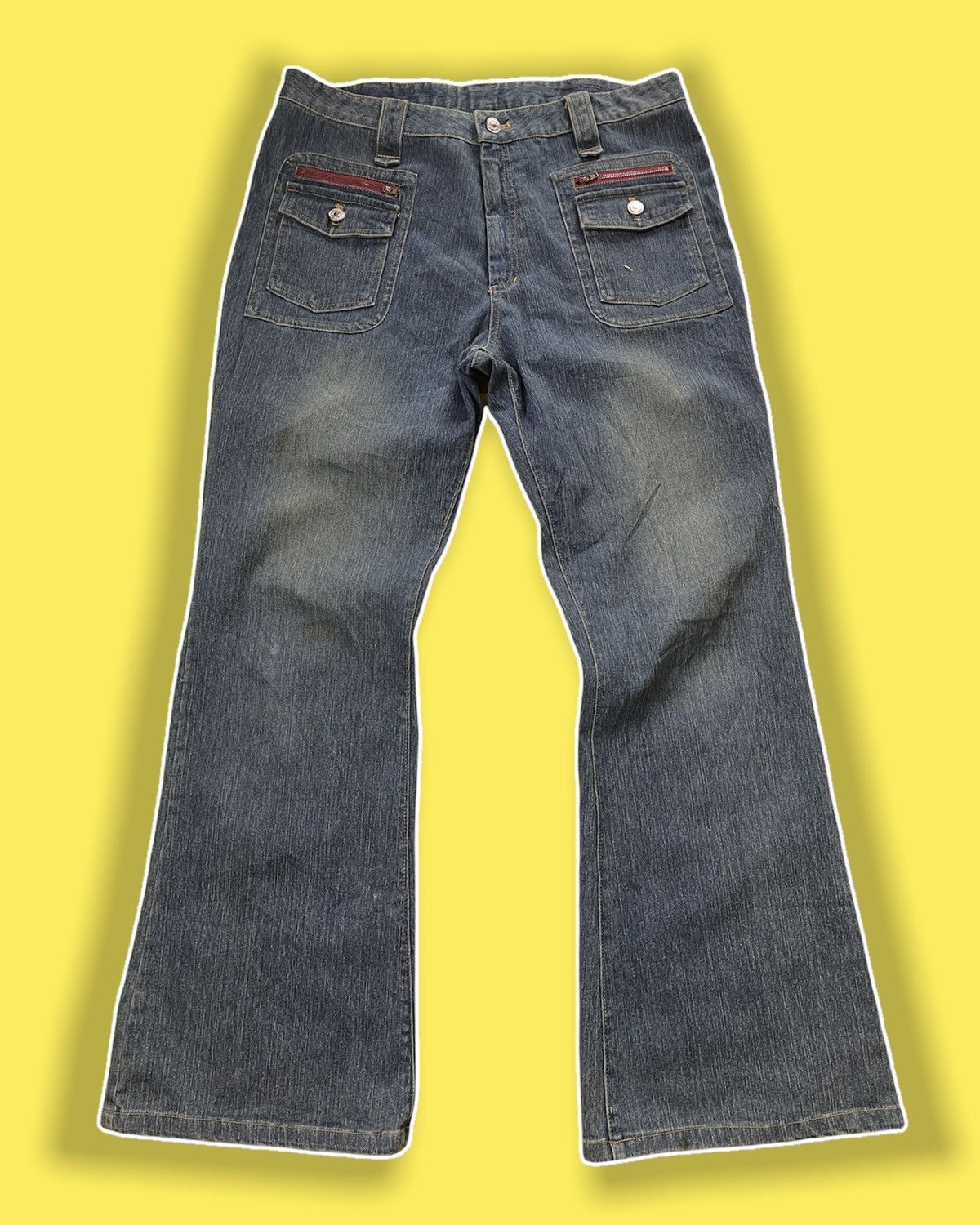 Japanese Brand FRONT POCKETS DENIM JEANS UNBRANDED JAPANESE BOOT CUT Size US 34 / EU 50 - 1 Thumbnail