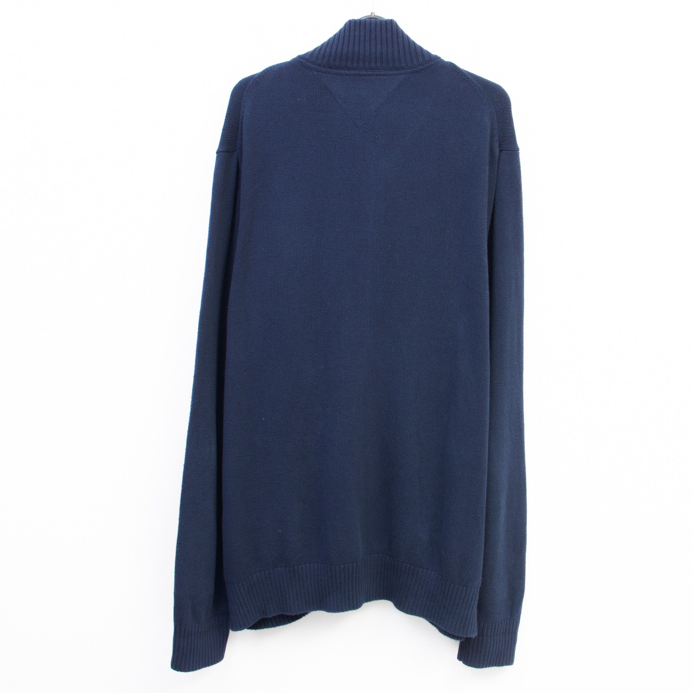Tommy Hilfiger Cardigan XL Jumper Sweater Sweatshirt Neck Zip Blue Cotton Size US XL / EU 56 / 4 - 5 Thumbnail