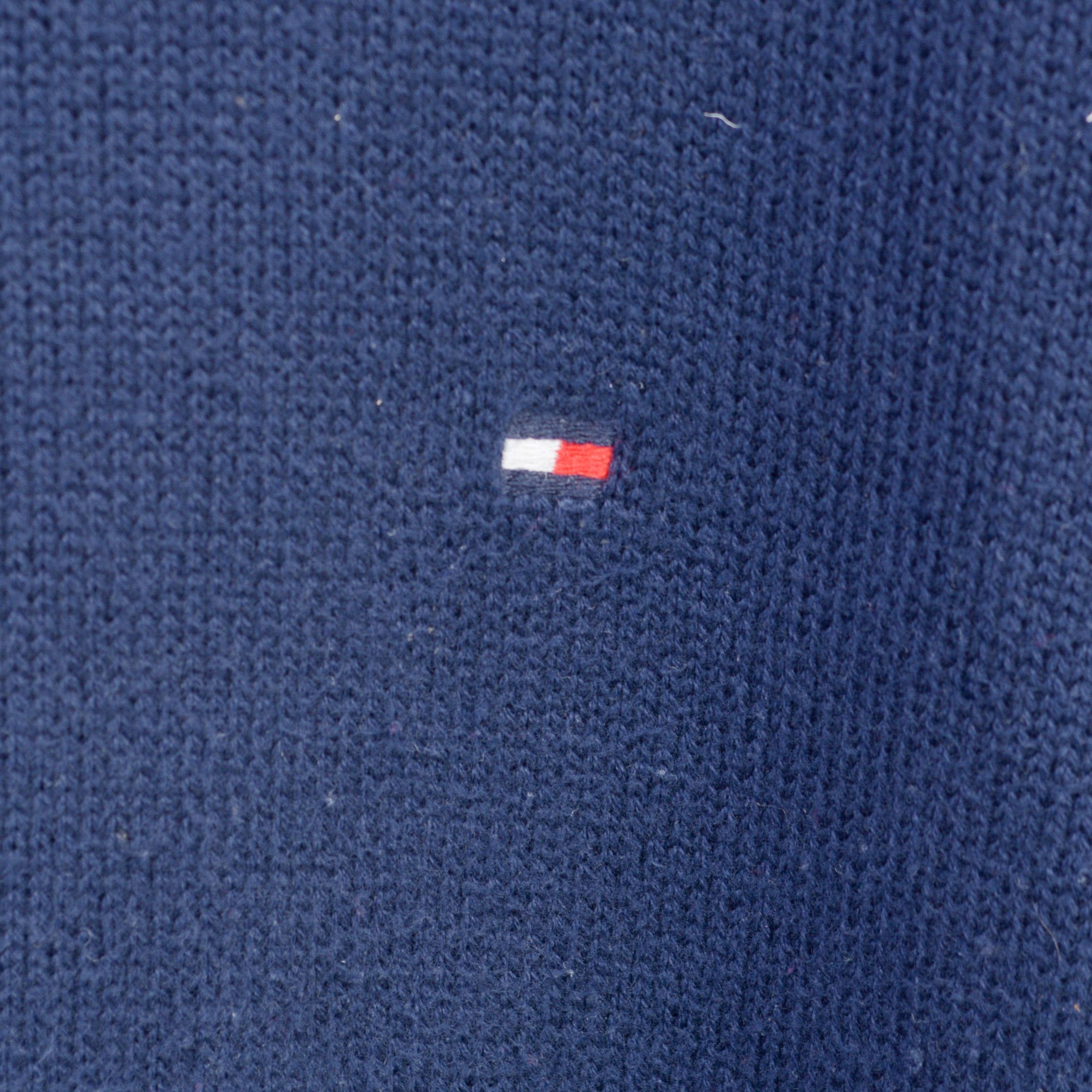 Tommy Hilfiger Cardigan XL Jumper Sweater Sweatshirt Neck Zip Blue Cotton Size US XL / EU 56 / 4 - 3 Thumbnail