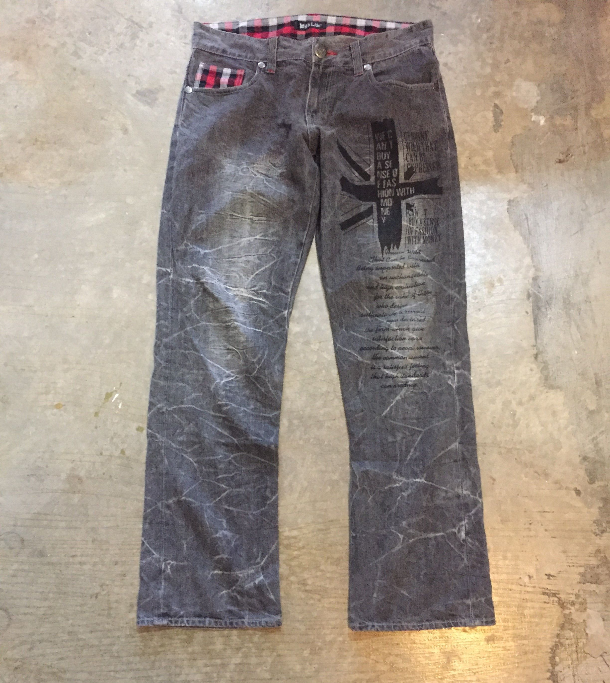 Japanese Brand Japanese Brand Wild Life cross poem stone wash denim Size US 34 / EU 50 - 2 Thumbnail