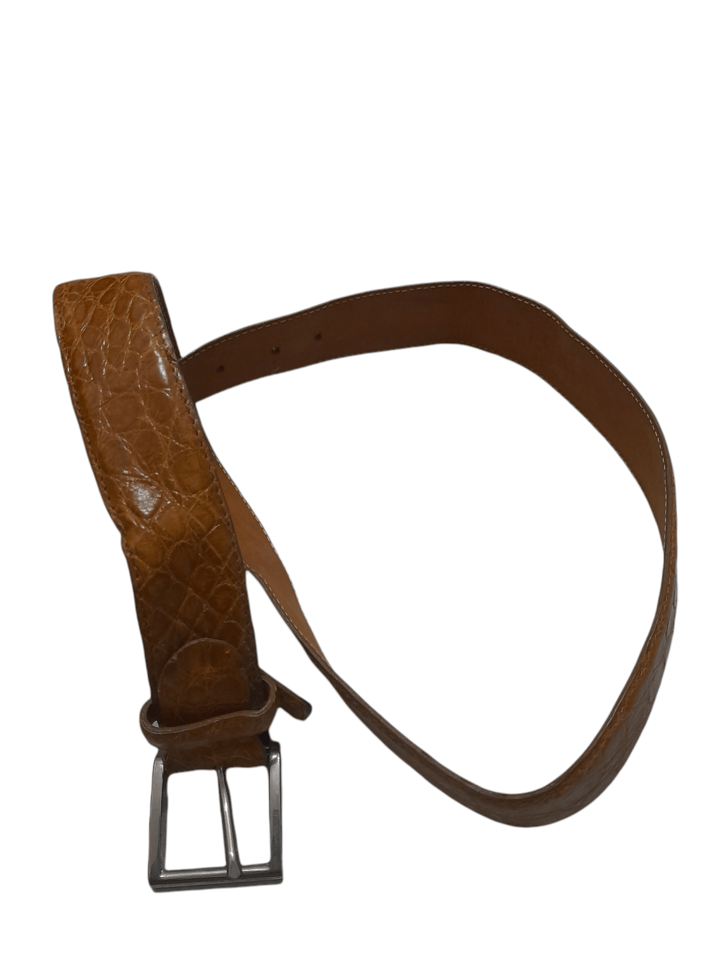 Genuine Leather RH Milano Reptile Crocodile Leather Belt (D826) Size ONE SIZE - 2 Thumbnail