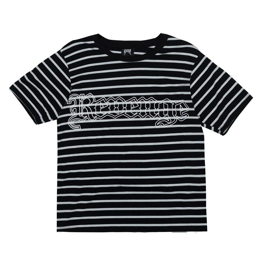 Revenge Revenge Striped Outline Logo Tee Size US M / EU 48-50 / 2 - 1 Thumbnail