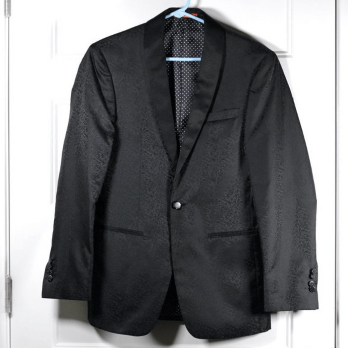 Tallia Tallia Men's Black Jacquard Slim Fit Blazer Suit Jacket | Grailed
