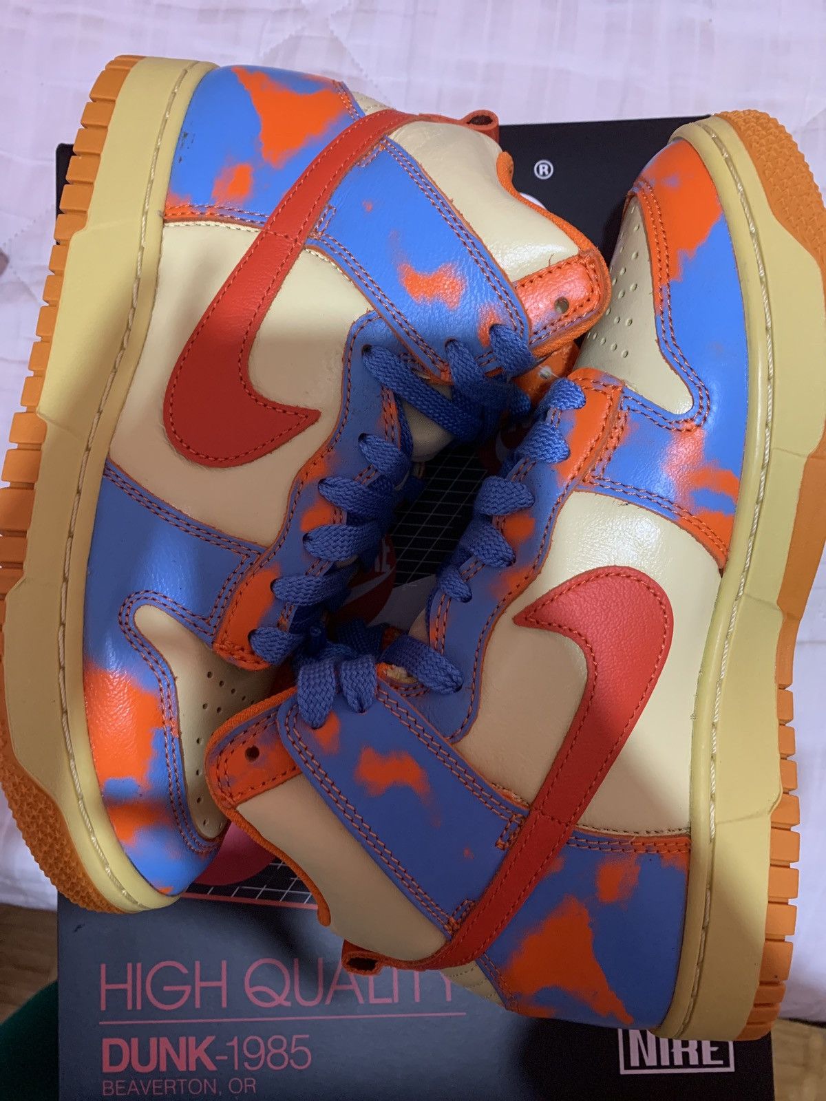 Nike Nike dunk hi 1985 orange acid wash Size US 5.5 / EU 38 - 5 Thumbnail