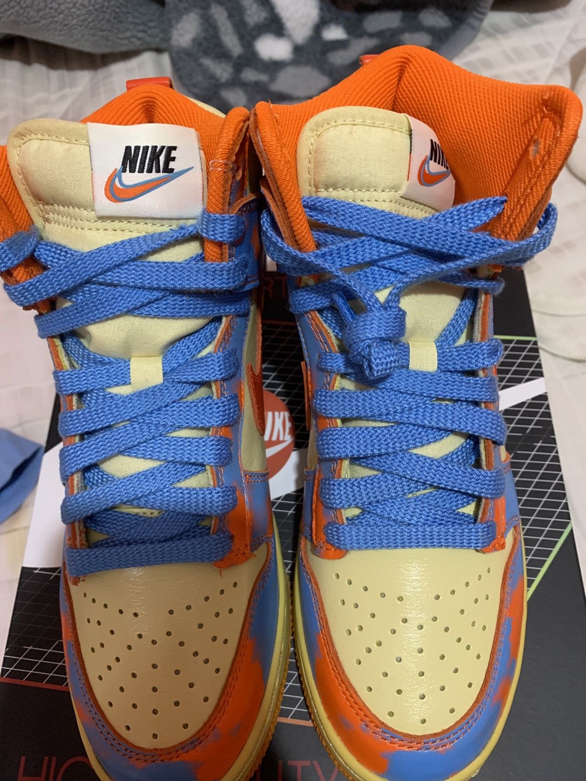 Nike Nike dunk hi 1985 orange acid wash Size US 5.5 / EU 38 - 2 Thumbnail