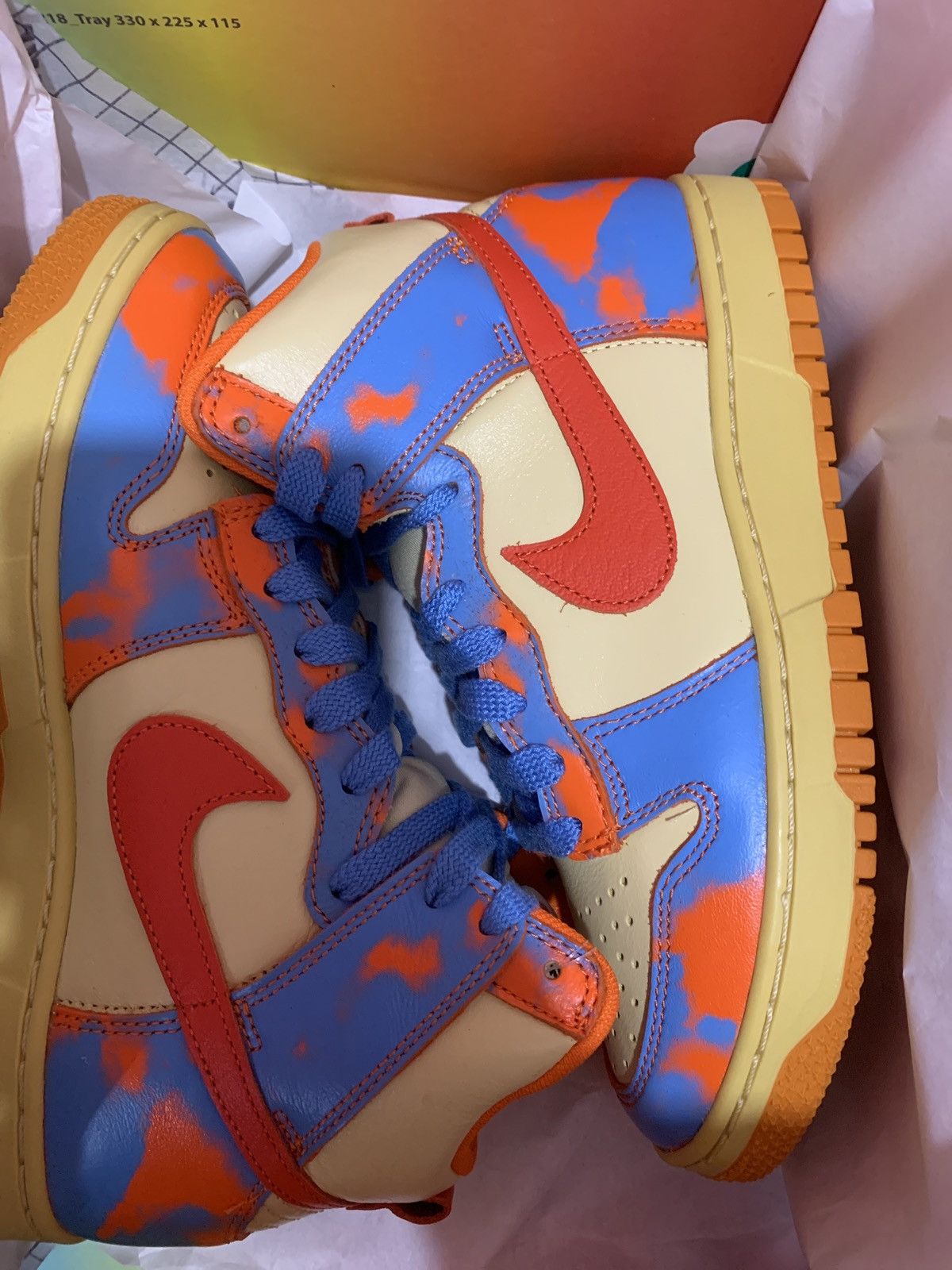 Nike dunk hi 1985 orange acid wash