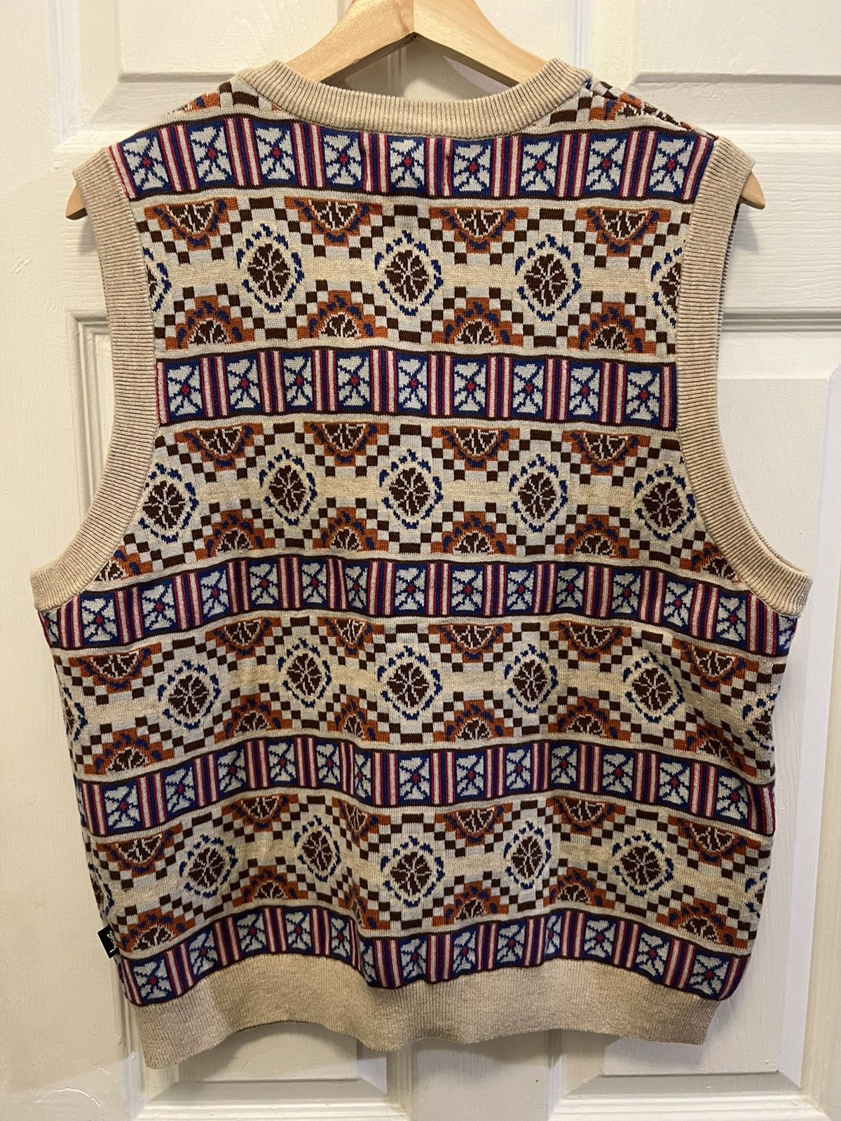 Stussy Stussy Giza Sweater Vest - Beige - Medium Size US M / EU 48-50 / 2 - 3 Thumbnail
