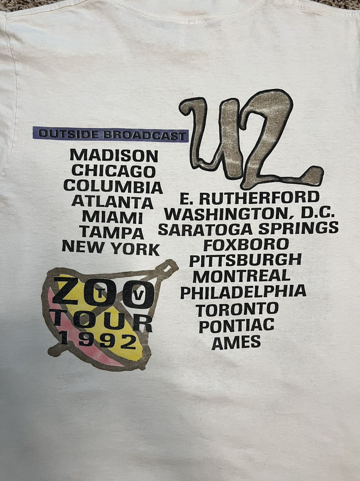 Vintage Vintage 1992’s U2 Zoo TV Tour T-Shirt Size US L / EU 52-54 / 3 - 7 Thumbnail