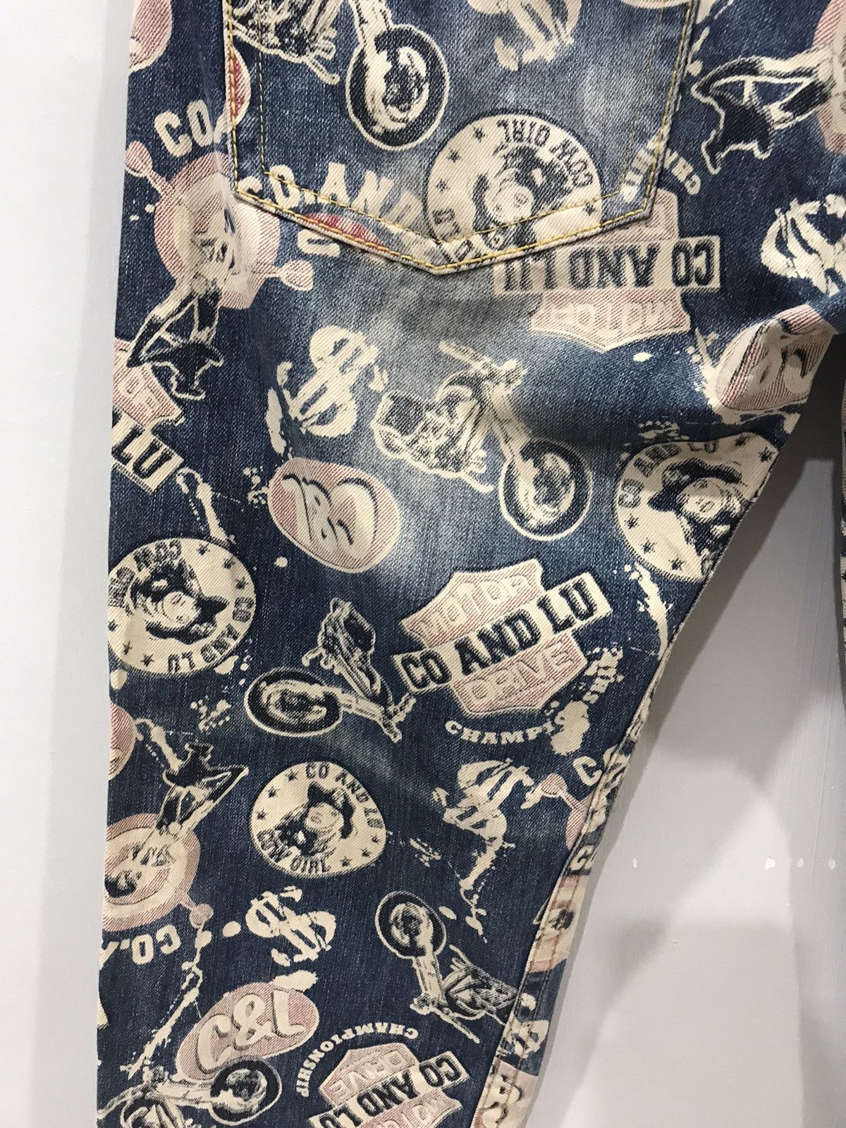 Japanese Brand CO&LU Hysteric Style Full Print Denim Size US 33 - 13 Thumbnail