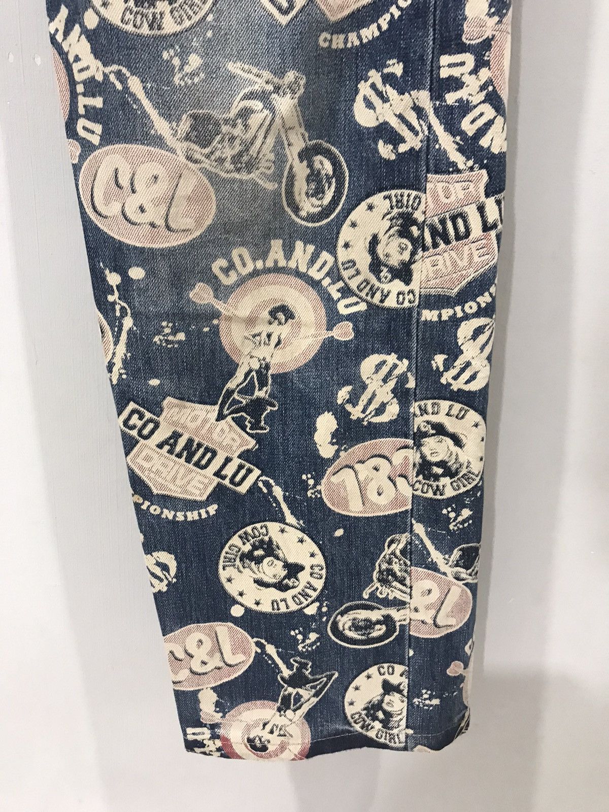Japanese Brand CO&LU Hysteric Style Full Print Denim Size US 33 - 6 Thumbnail