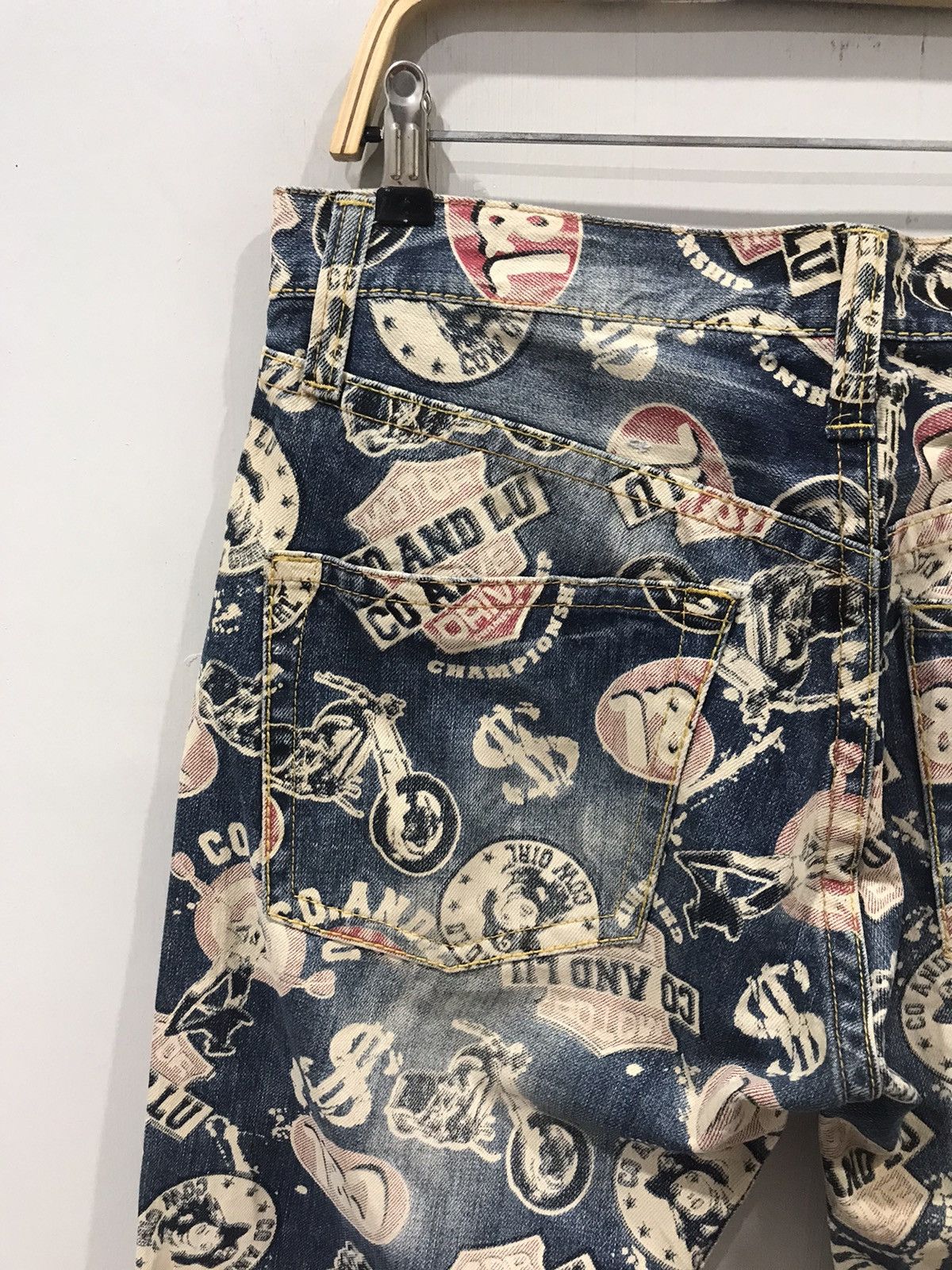 Japanese Brand CO&LU Hysteric Style Full Print Denim Size US 33 - 11 Thumbnail