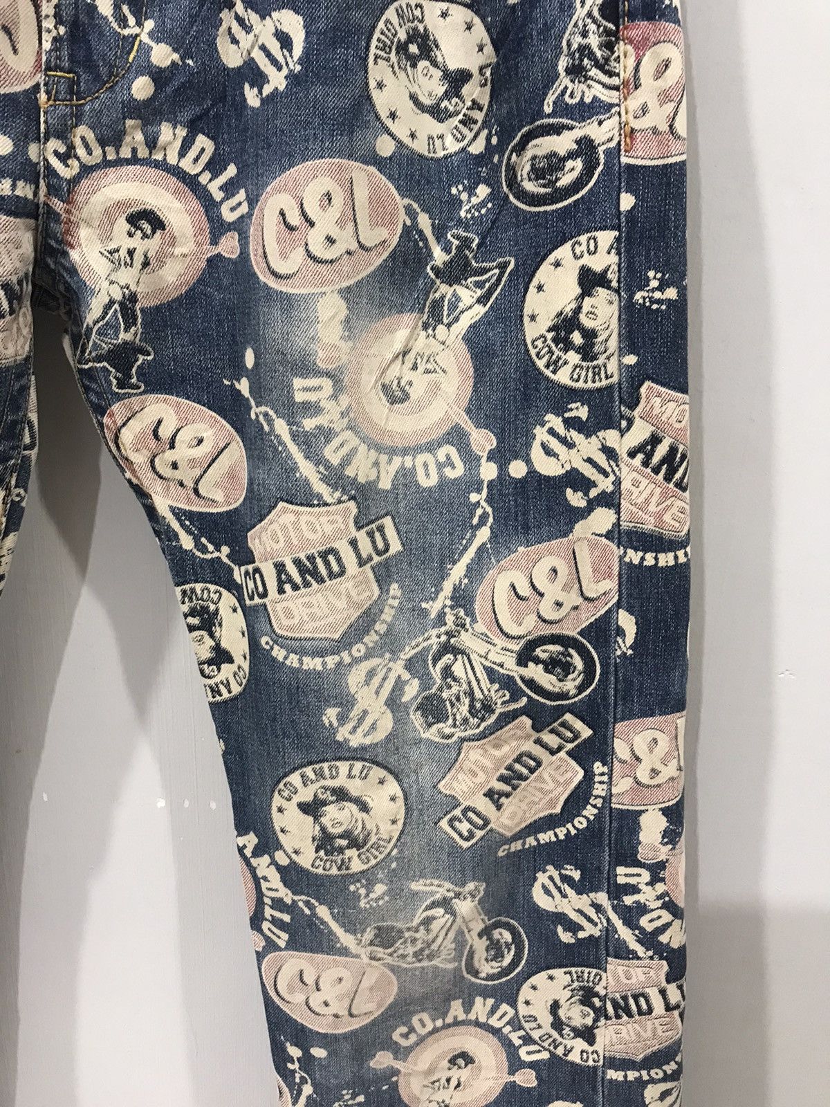 Japanese Brand CO&LU Hysteric Style Full Print Denim Size US 33 - 4 Thumbnail
