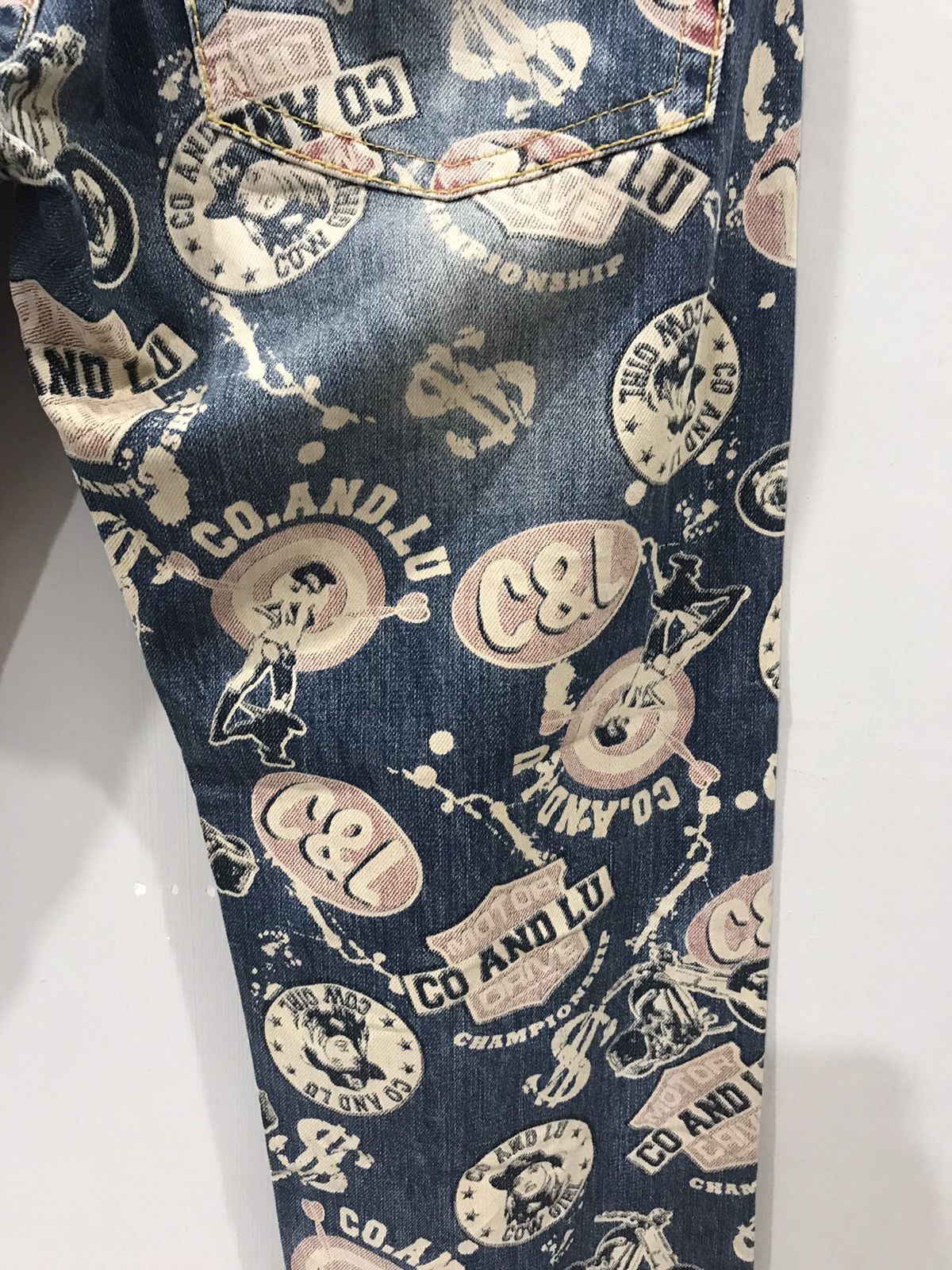 Japanese Brand CO&LU Hysteric Style Full Print Denim Size US 33 - 12 Thumbnail