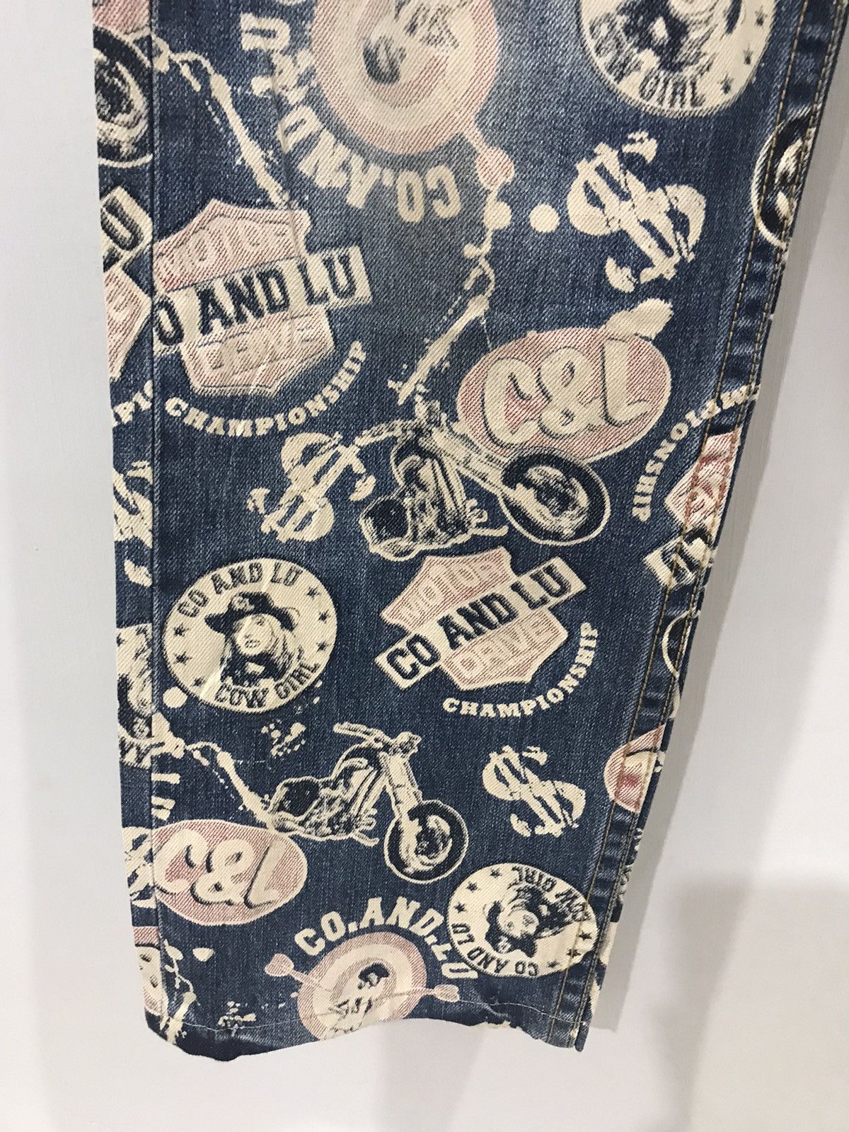 Japanese Brand CO&LU Hysteric Style Full Print Denim Size US 33 - 7 Thumbnail