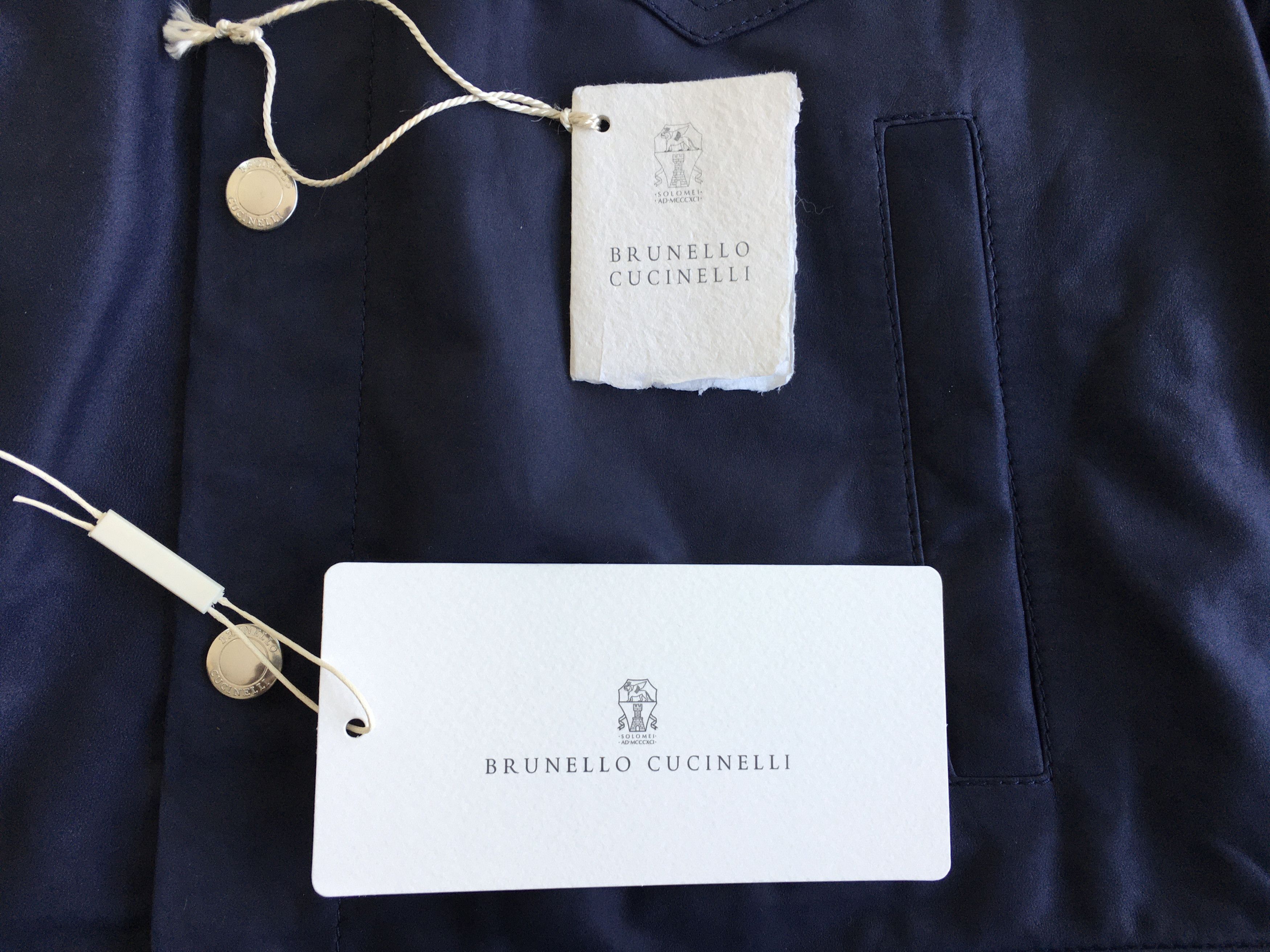 Brunello Cucinelli BRUNELLO CUCINELLI NAVY SUEDE TRUCKER JACKET SIZE S / EU48 Size US S / EU 44-46 / 1 - 7 Thumbnail