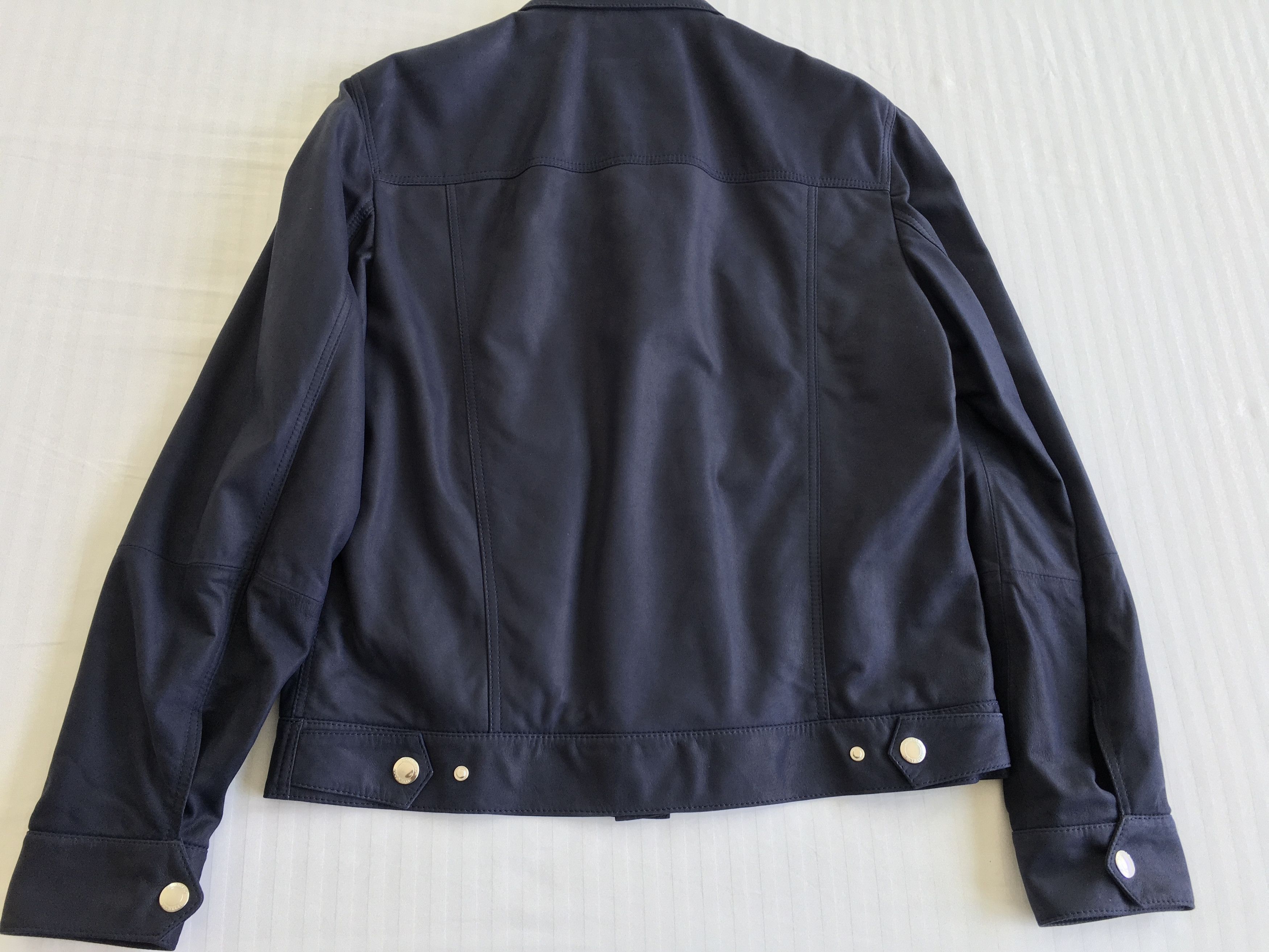 Brunello Cucinelli BRUNELLO CUCINELLI NAVY SUEDE TRUCKER JACKET SIZE S / EU48 Size US S / EU 44-46 / 1 - 2 Thumbnail