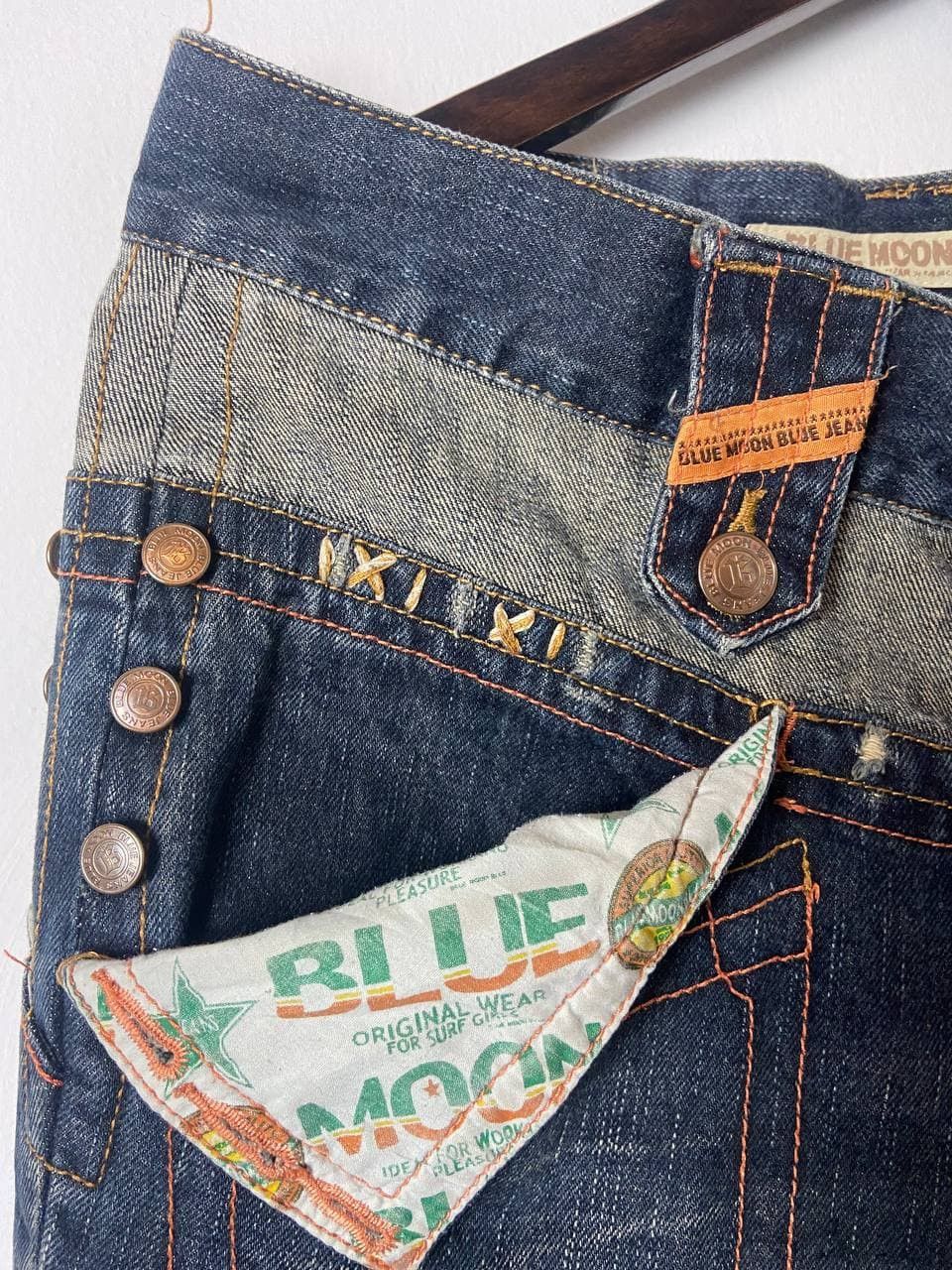 Japanese Brand × Vintage Vintage Blue Moon Blue Surf Jeans Size US 34 / EU 50 - 4 Thumbnail