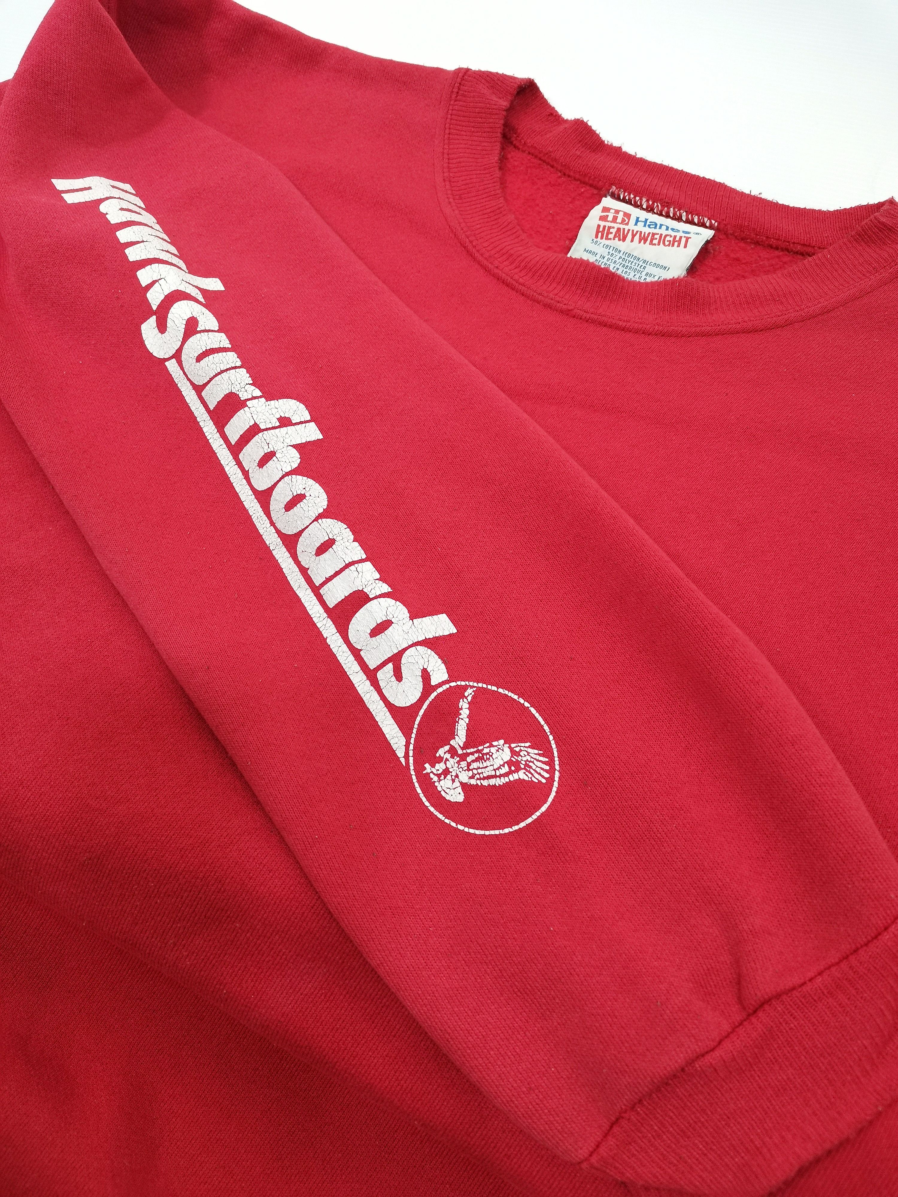 Hanes × Vintage Vintage Hawk Surfboards Red Sweatshirt Sweater Jumper Size US L / EU 52-54 / 3 - 6 Thumbnail