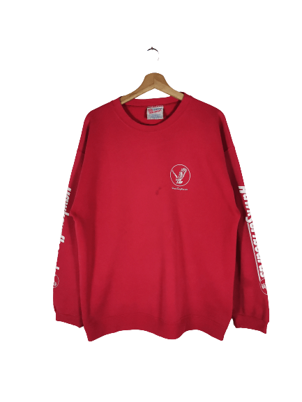 Hanes × Vintage Vintage Hawk Surfboards Red Sweatshirt Sweater Jumper Size US L / EU 52-54 / 3 - 1 Thumbnail