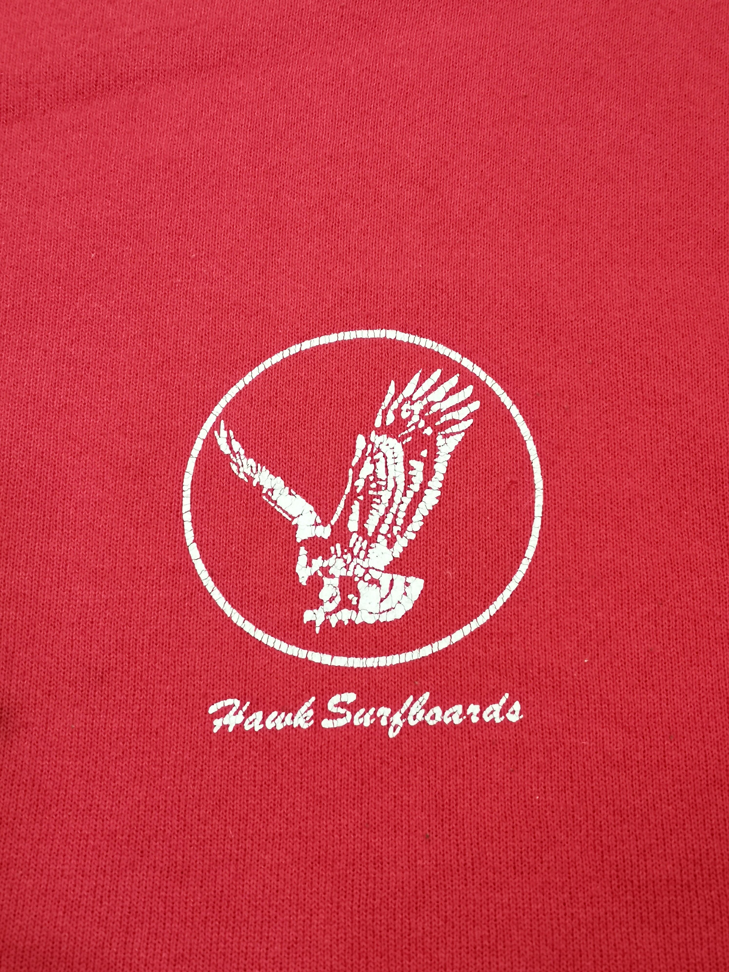Hanes × Vintage Vintage Hawk Surfboards Red Sweatshirt Sweater Jumper Size US L / EU 52-54 / 3 - 5 Thumbnail