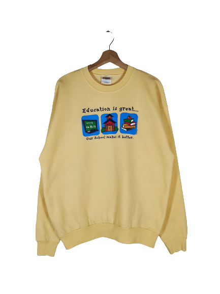 Hanes Education Is Great Hanes Vintage Sweatshirt Sweater Jumper Size US L / EU 52-54 / 3 - 1 Thumbnail