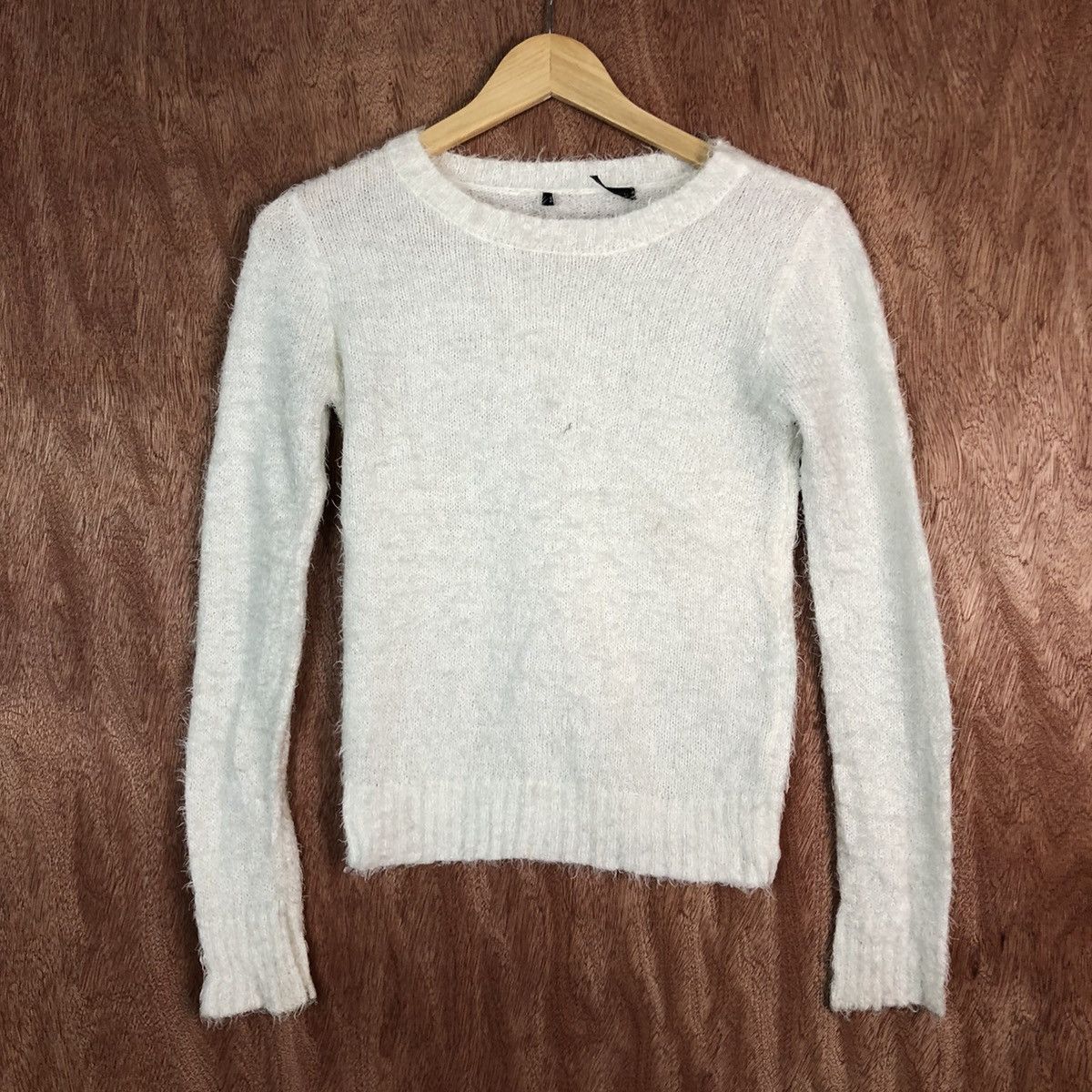 Homespun Knitwear × Japanese Brand Spiral Girl White Mohair fur Shag Shaggy Knitwear #c383 Size S / US 4 / IT 40 - 1 Thumbnail