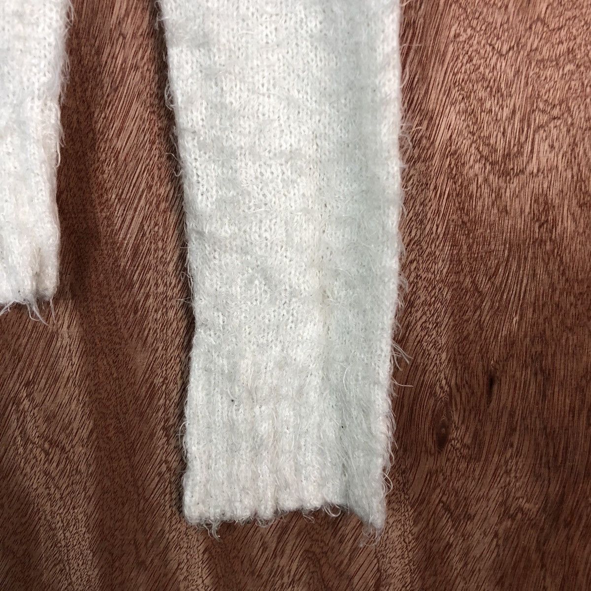 Homespun Knitwear × Japanese Brand Spiral Girl White Mohair fur Shag Shaggy Knitwear #c383 Size S / US 4 / IT 40 - 4 Thumbnail