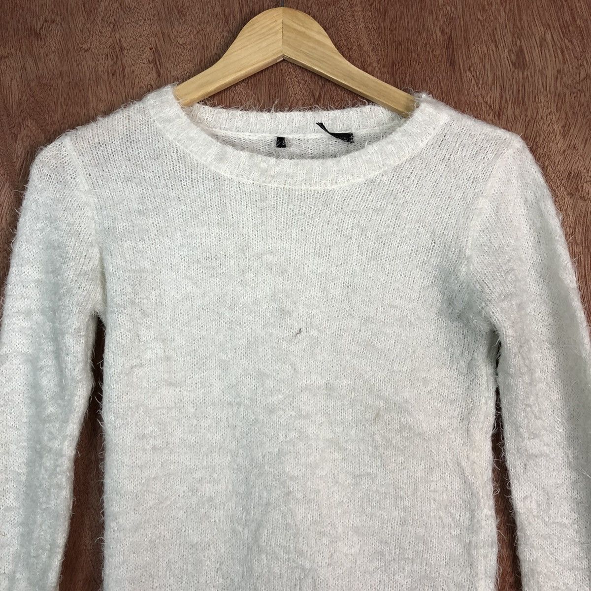 Homespun Knitwear × Japanese Brand Spiral Girl White Mohair fur Shag Shaggy Knitwear #c383 Size S / US 4 / IT 40 - 8 Thumbnail