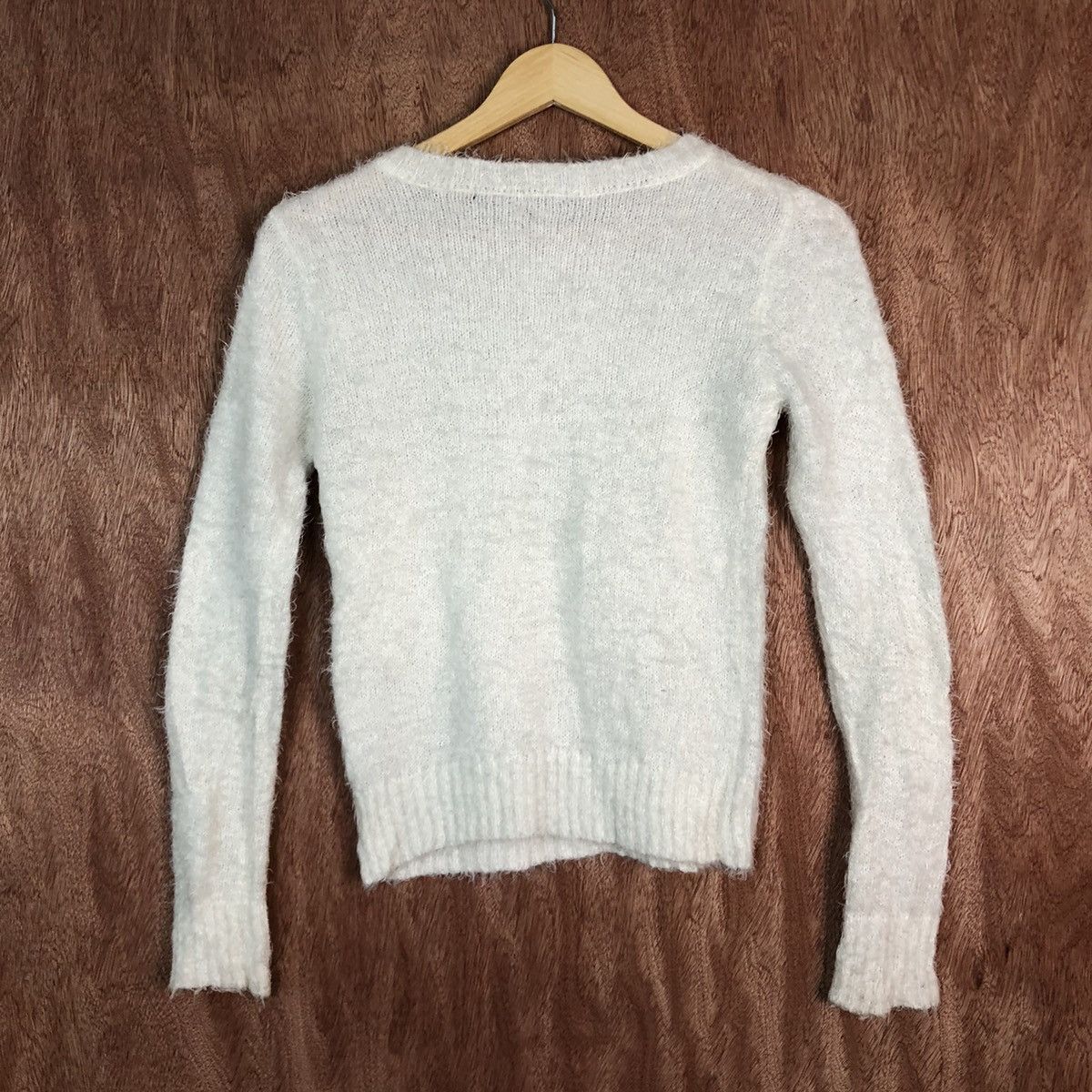 Homespun Knitwear × Japanese Brand Spiral Girl White Mohair fur Shag Shaggy Knitwear #c383 Size S / US 4 / IT 40 - 10 Thumbnail