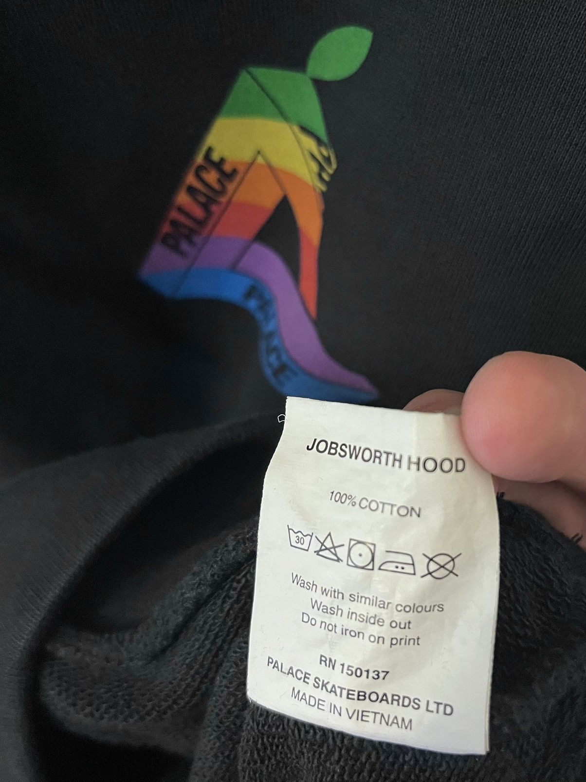 Apple × Palace Jobsworth Hood Black Palace Skateboards Hoodie  