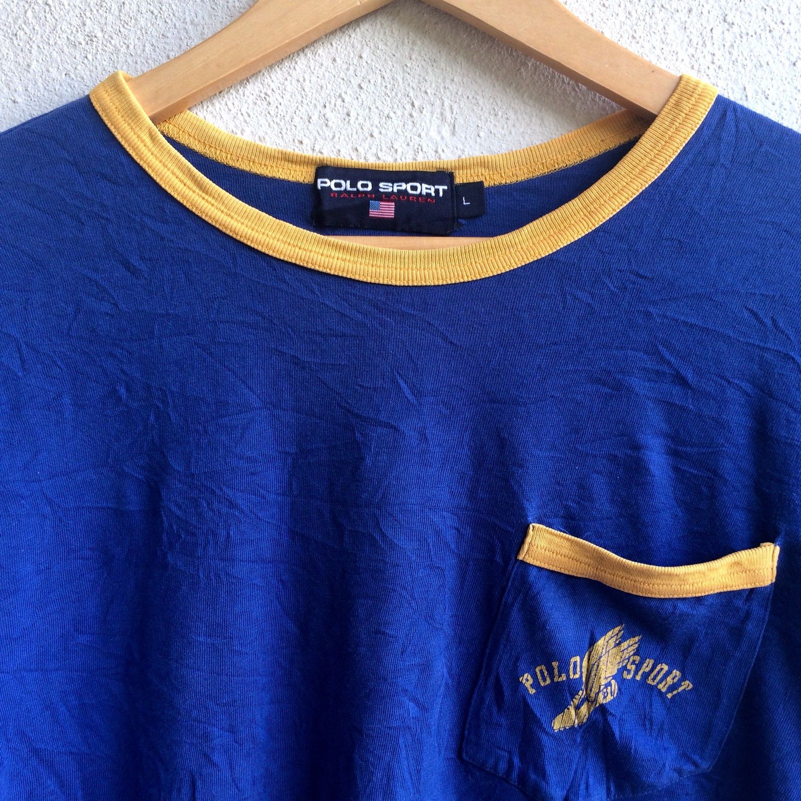 Polo Ralph Lauren Vintage Polo Sport Ralph Lauren P-Wing Pocket T-Shirt Size US L / EU 52-54 / 3 - 3 Thumbnail