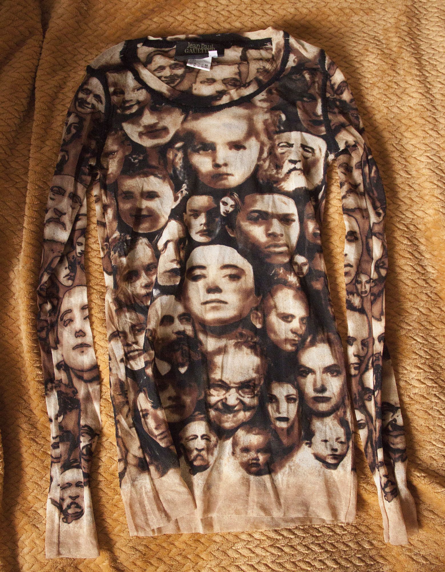 Rare Vintage Jean Paul Gaultier Top Mesh Face Print - Long