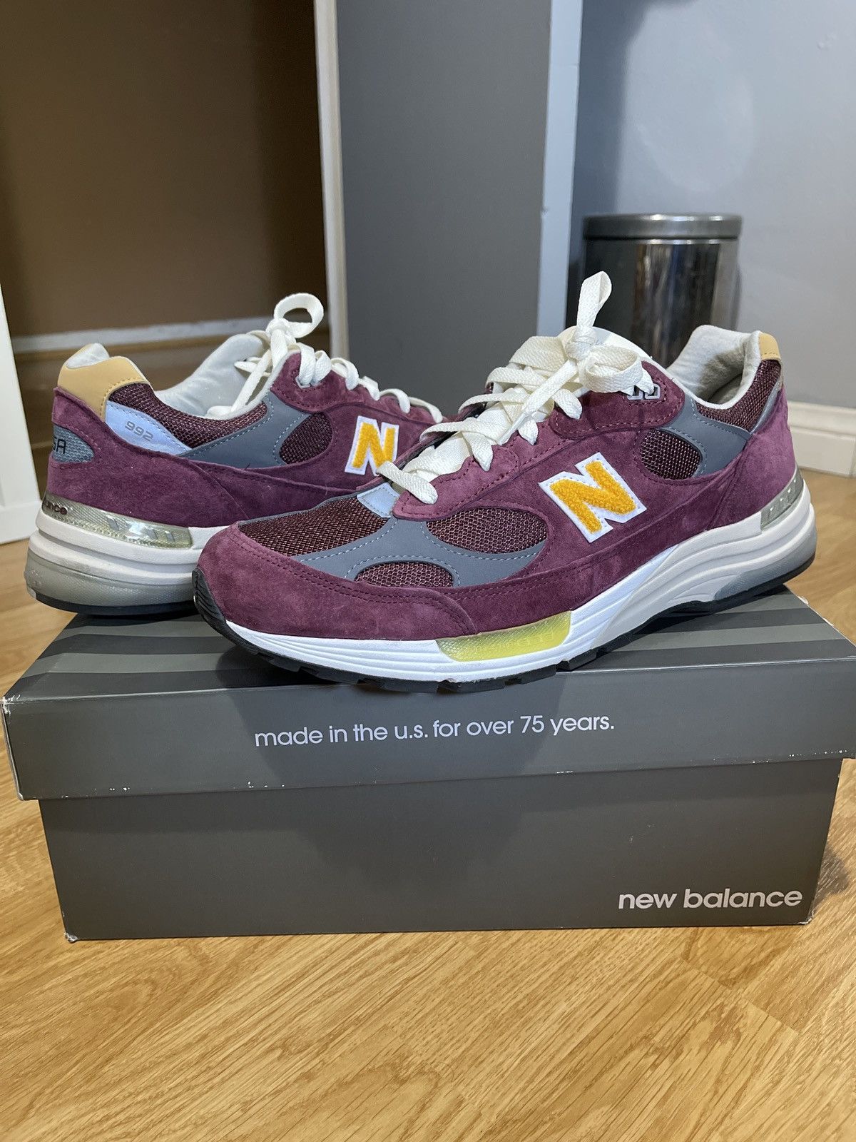 New Balance 992 “Burgundy/University Yellow”