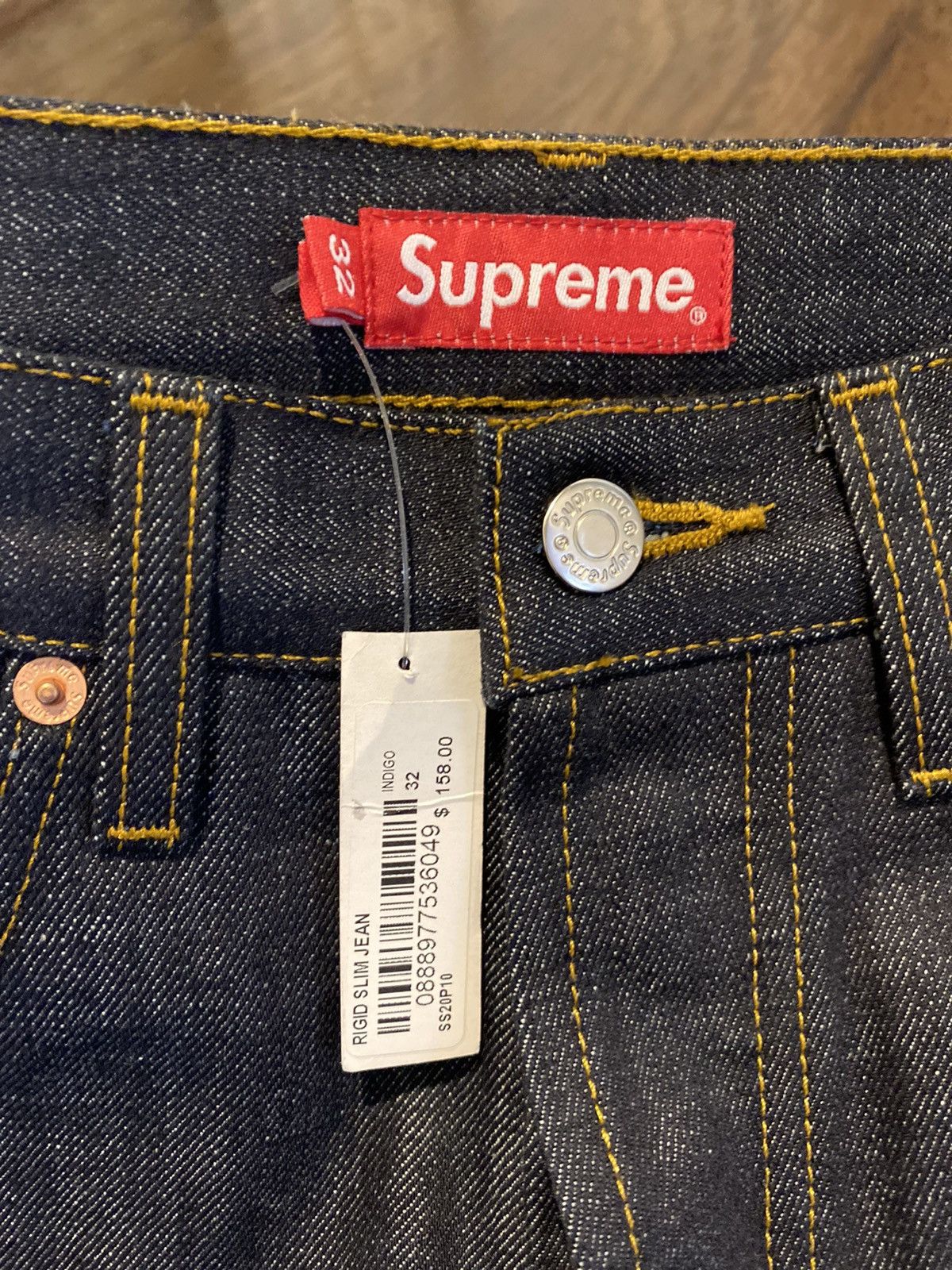 Supreme DS Supreme Rigid Slim Denim Jeans size 32 | Grailed