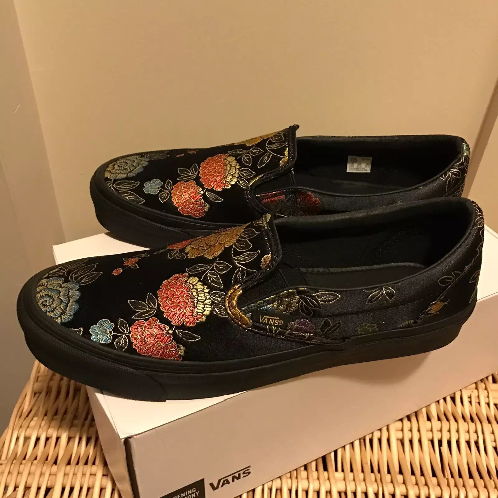 Opening Ceremony Vans Opening Ceremony x Vans Slip On Qi Pao Black Floral Grailed