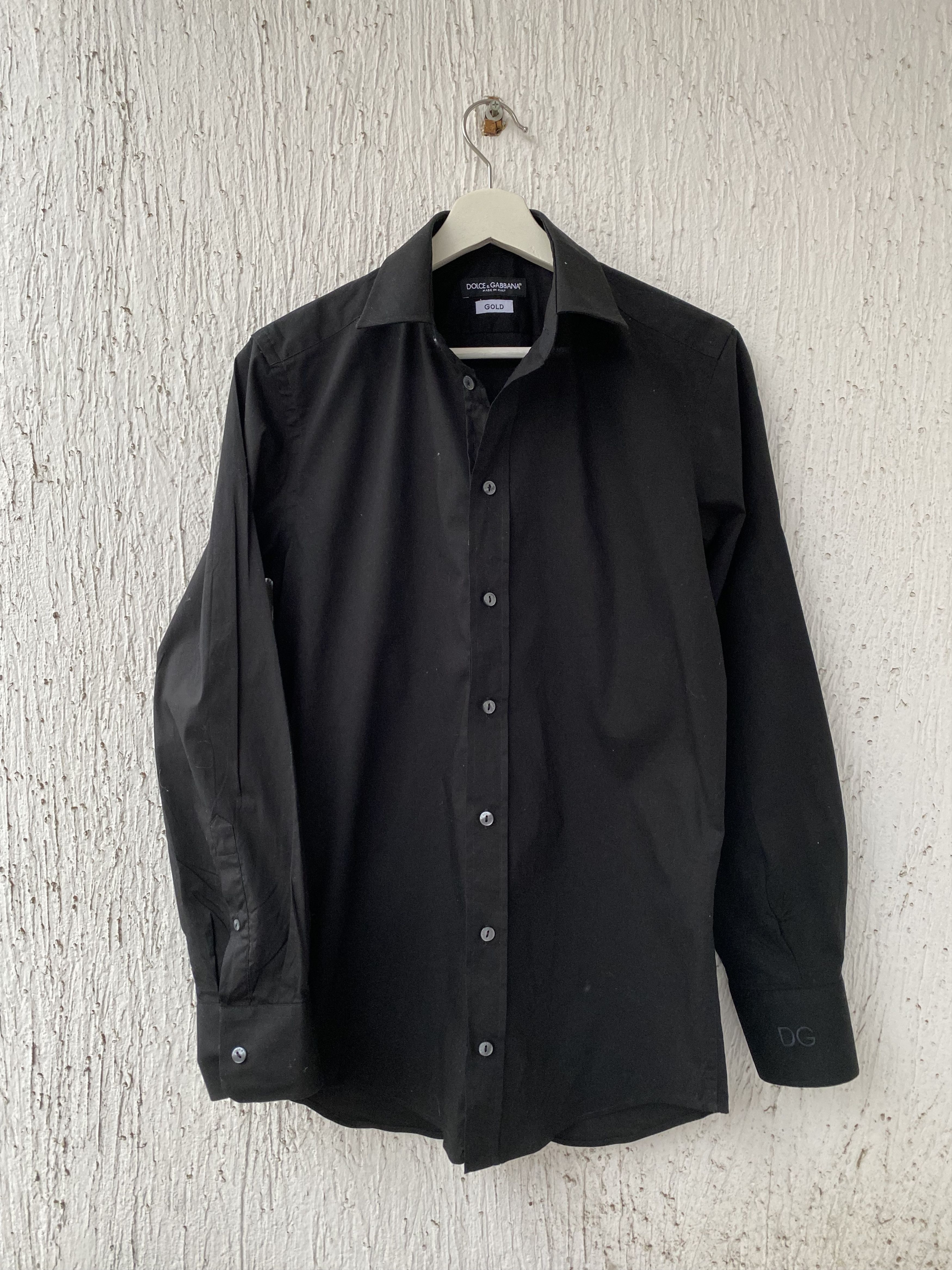 gold satin formal dress Dolce & Gabbana Black Collar Shirt – Runway Door main image 1