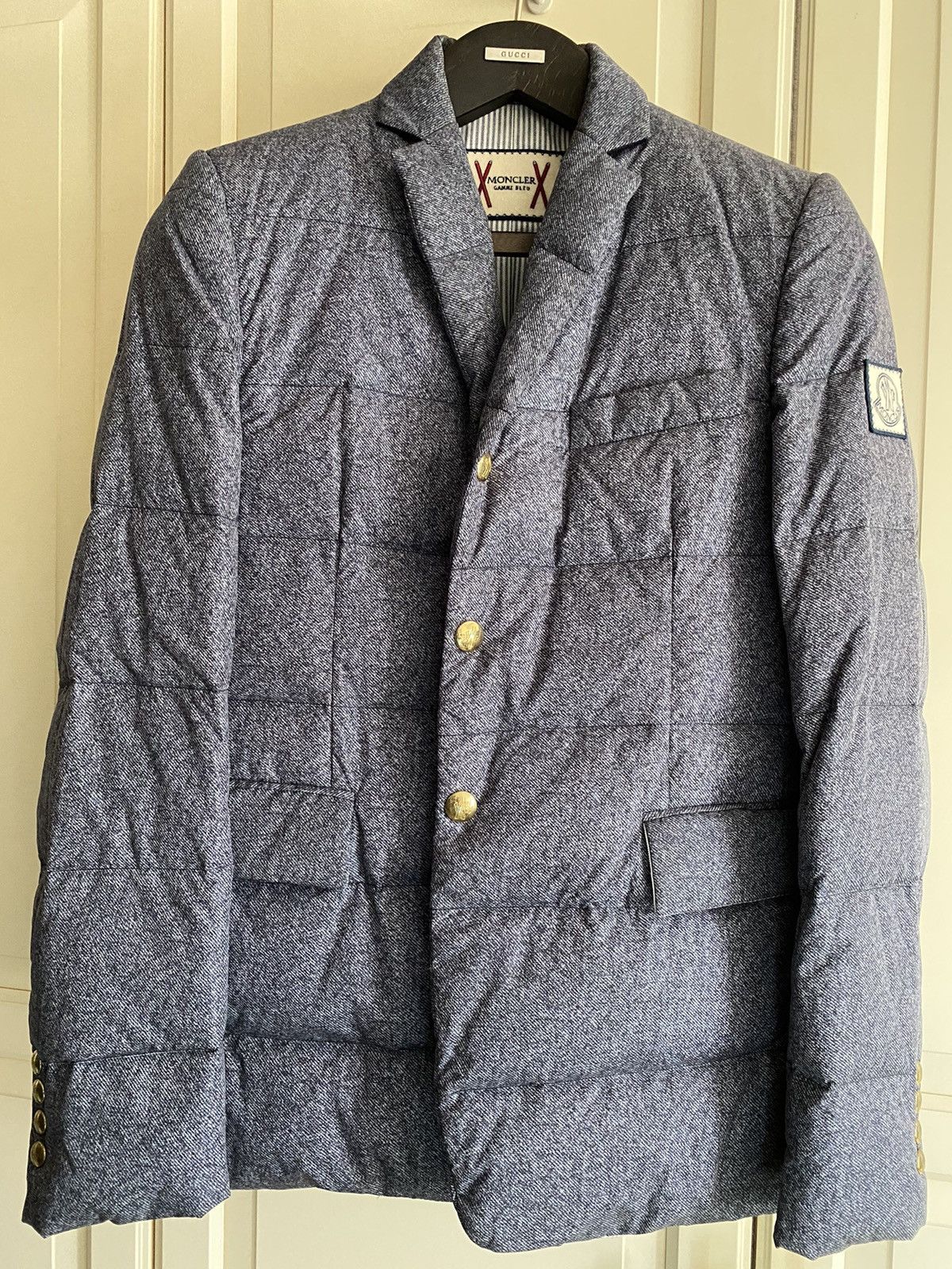 Thom Browne $2550 Moncler Gamme Bleu by Thom Browne down blazer 