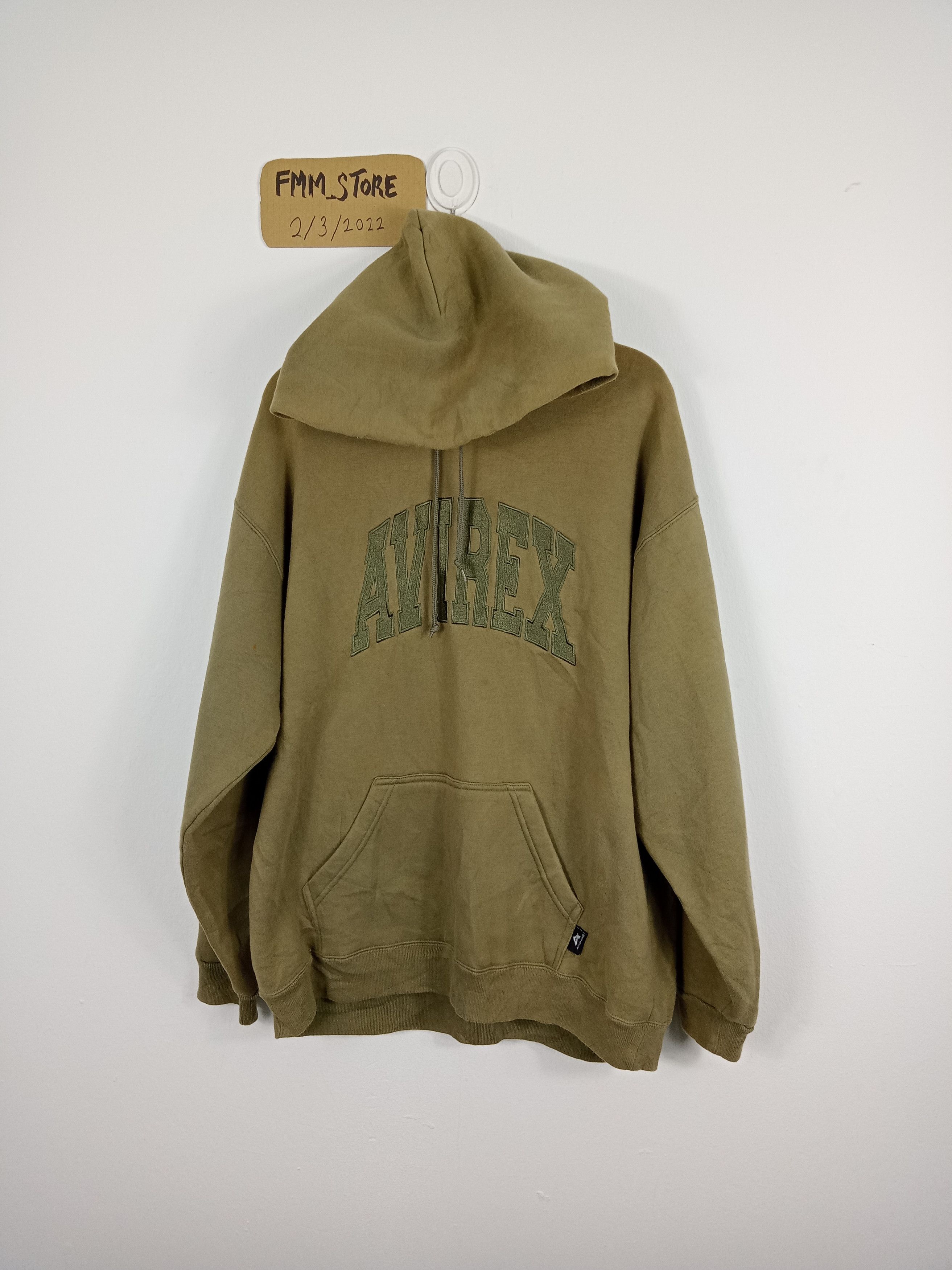 Avirex Avirex Spell Out Green Army Hoodie Size US XL / EU 56 / 4 - 1 Thumbnail