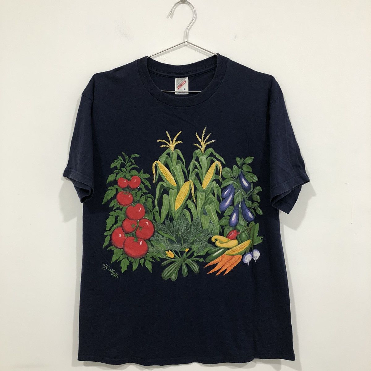 Jerzees Vintage 90s Jerzees Handpainted Tee Size US L / EU 52-54 / 3 - 1 Thumbnail