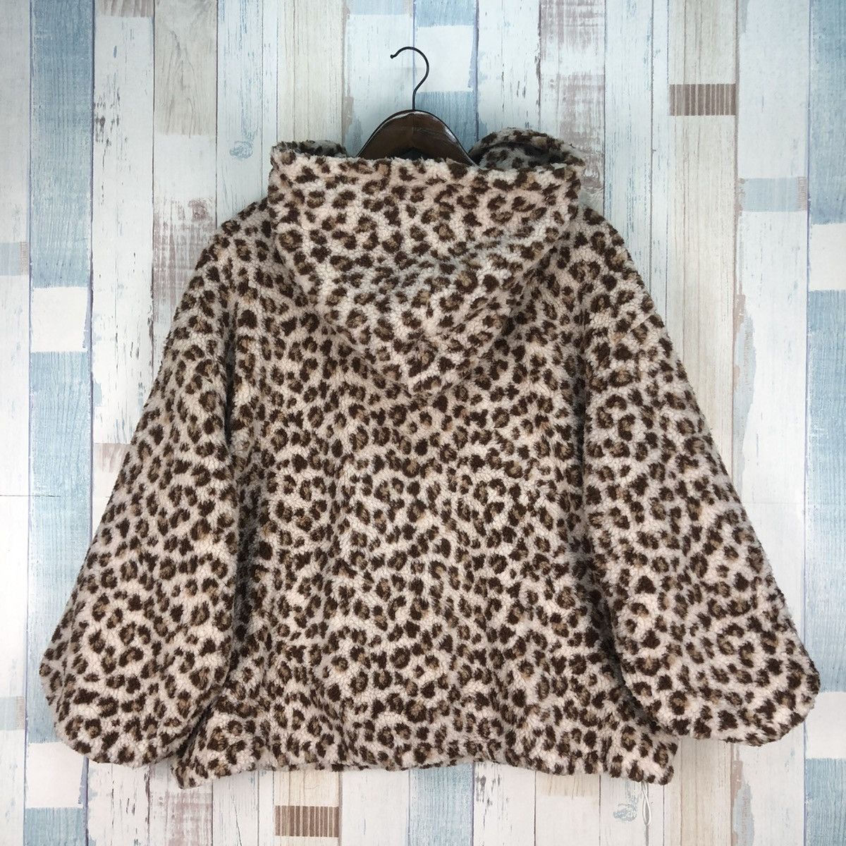 Japanese Brand × Vintage Vintage Leopard Deep Pile Fleece Hoodie Size US S / EU 44-46 / 1 - 2 Thumbnail