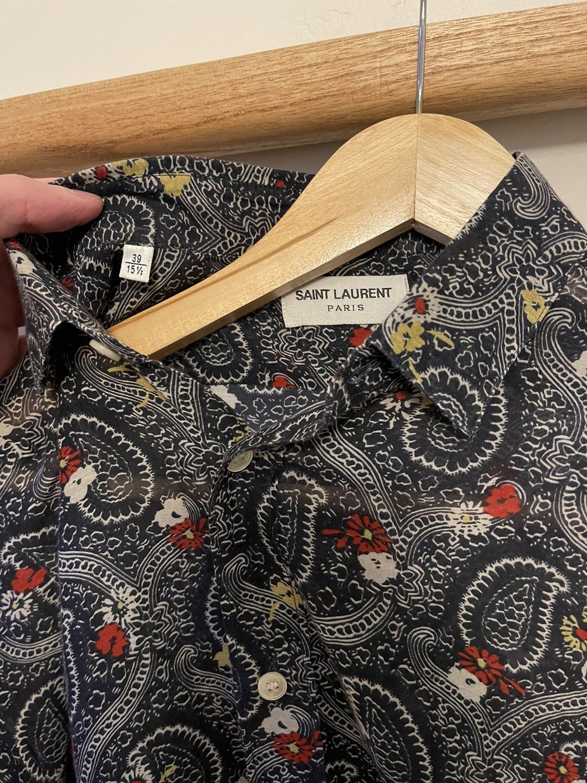 Saint Laurent Paris SS15 Psych Rock Silk Cotton Paisley Shirt Size US M / EU 48-50 / 2 - 6 Thumbnail