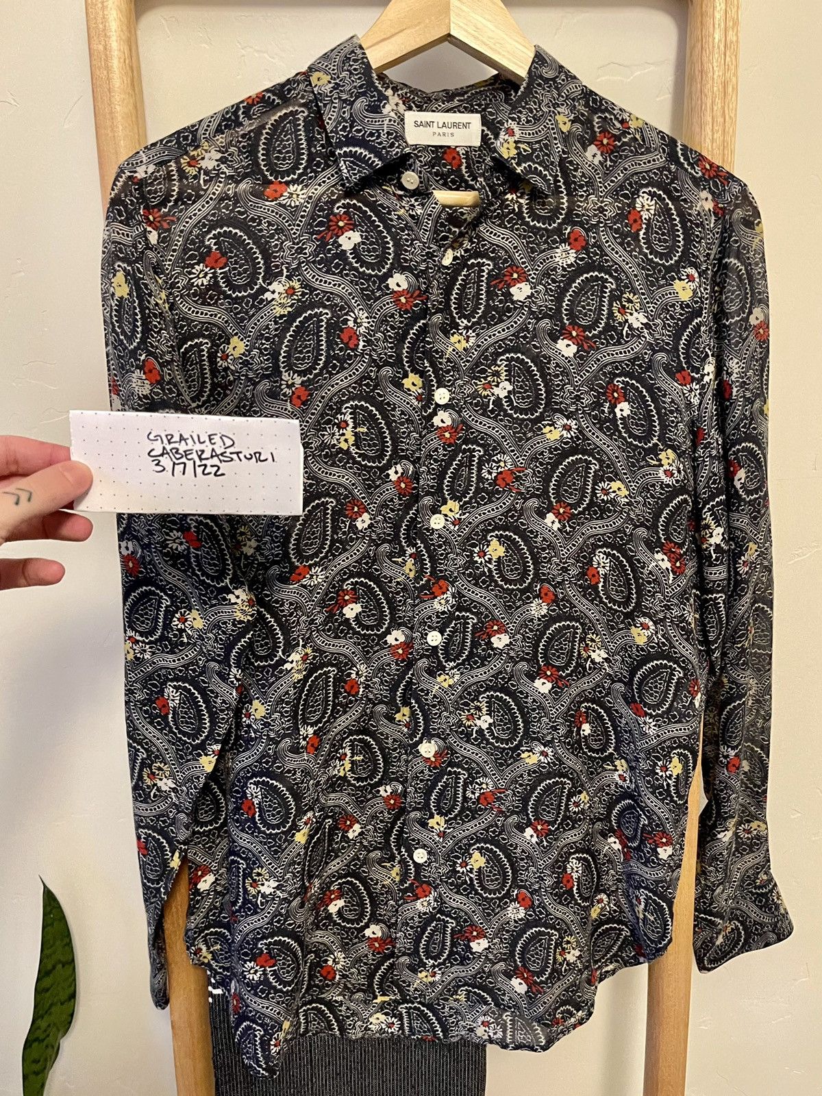 Saint Laurent Paris SS15 Psych Rock Silk Cotton Paisley Shirt Size US M / EU 48-50 / 2 - 5 Thumbnail