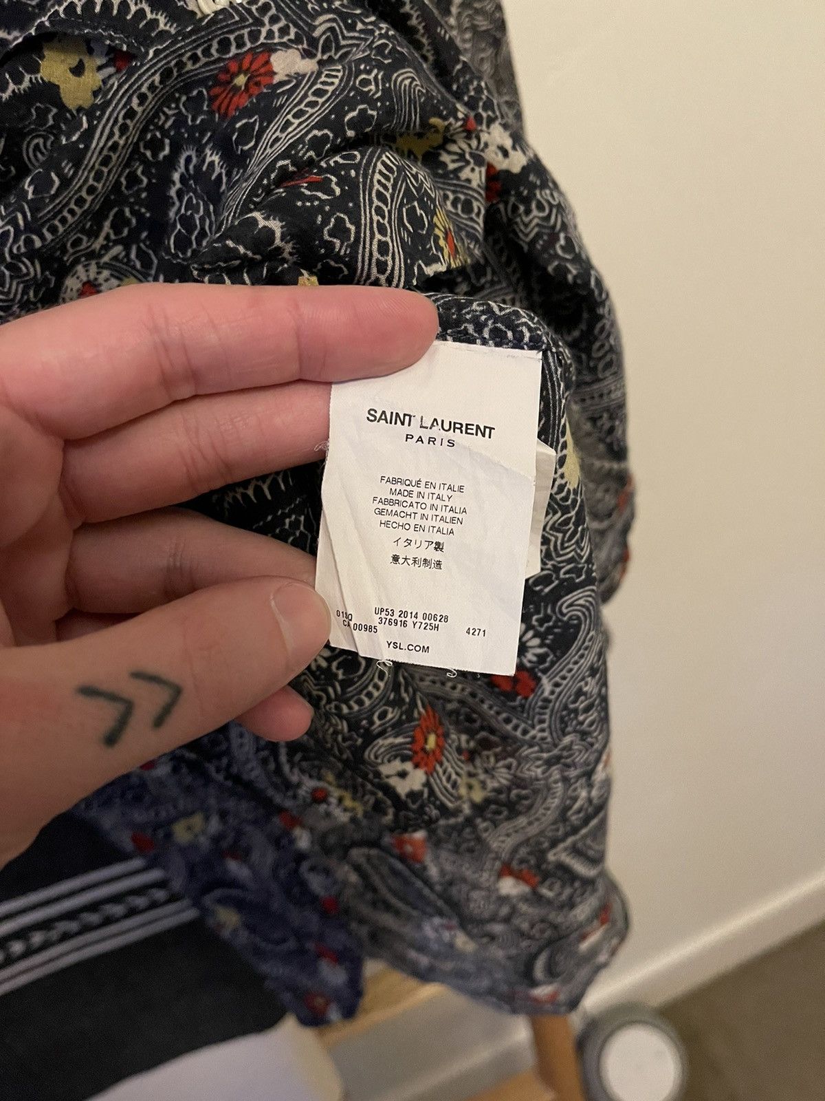 Saint Laurent Paris SS15 Psych Rock Silk Cotton Paisley Shirt Size US M / EU 48-50 / 2 - 7 Thumbnail
