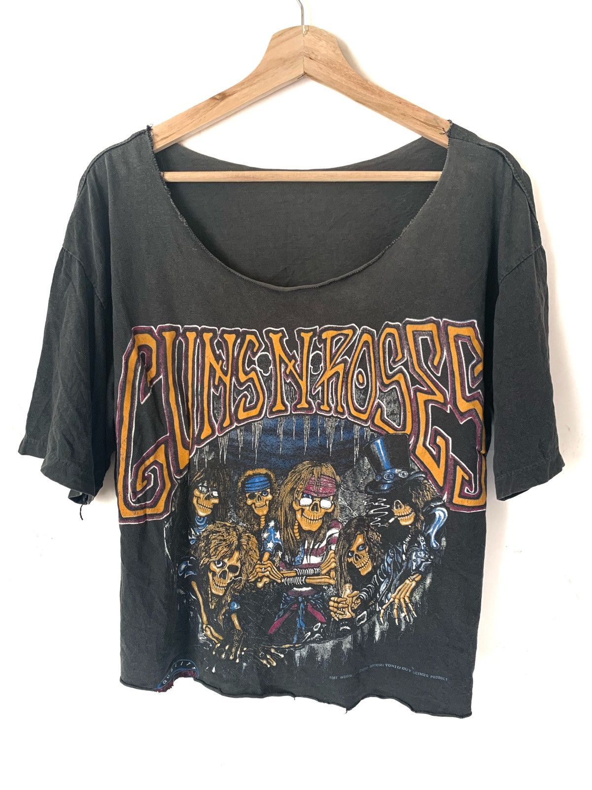 Guns N' Roses × Vintage Vintage 90’s Cropped Shirt Distress Bootleg Guns And Roses Size US L / EU 52-54 / 3 - 1 Thumbnail