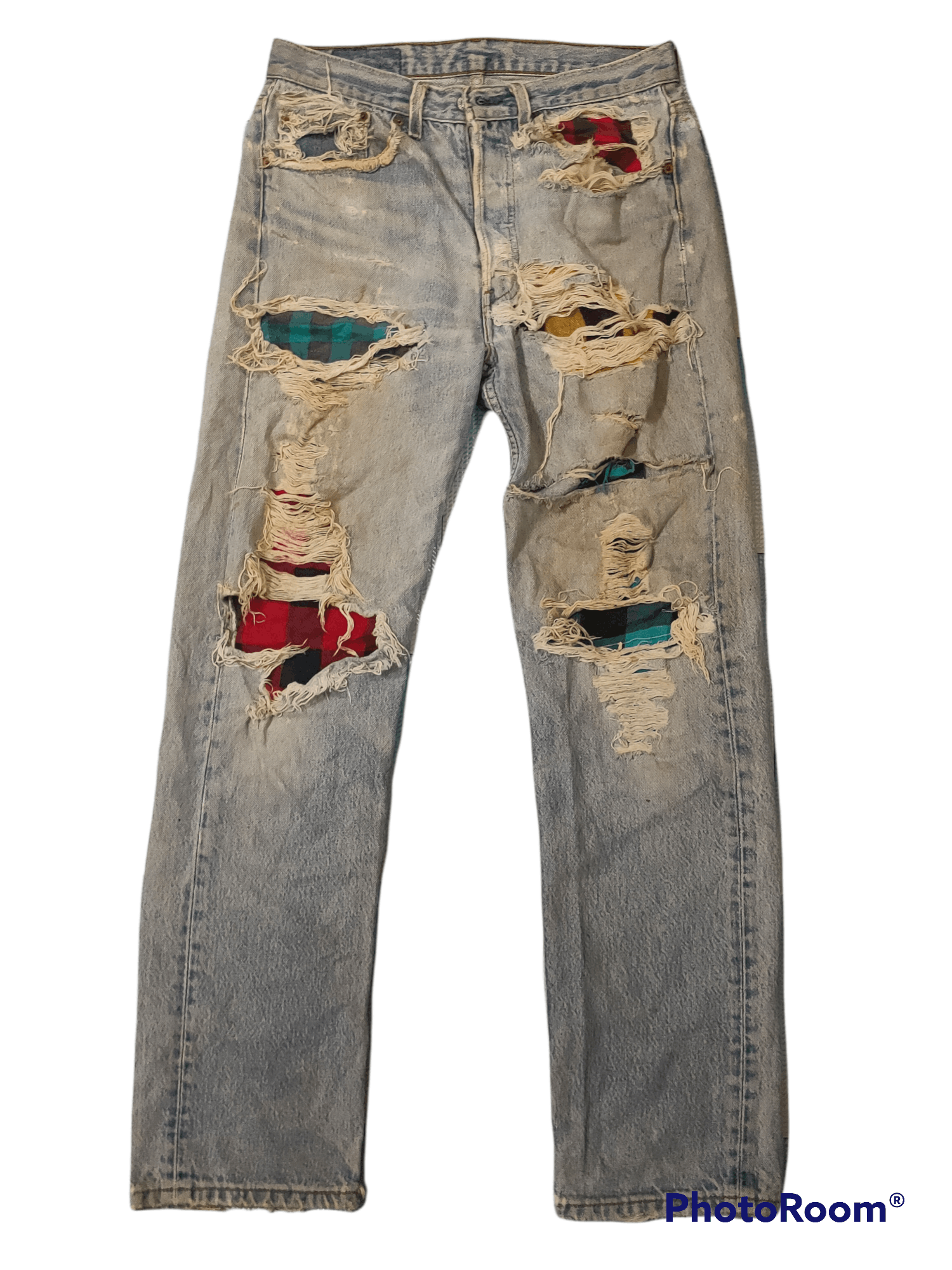 Levi's Vintage Clothing Levi's 501 button fly distressed denim jeans vintage Size US 32 / EU 48 - 1 Thumbnail