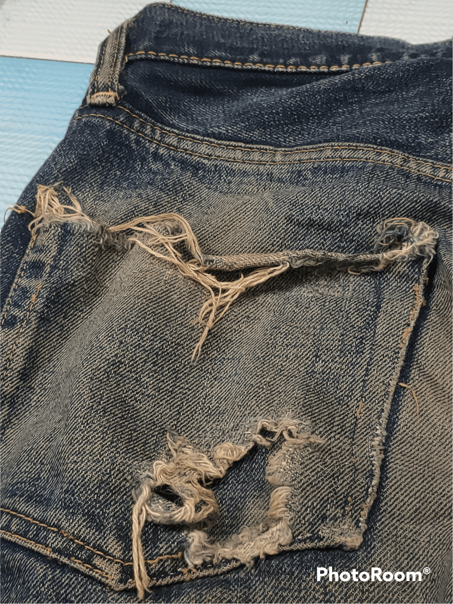 Denime Denime salverage vintage distressed denim button fly 🇯🇵 Size US 29 - 9 Thumbnail