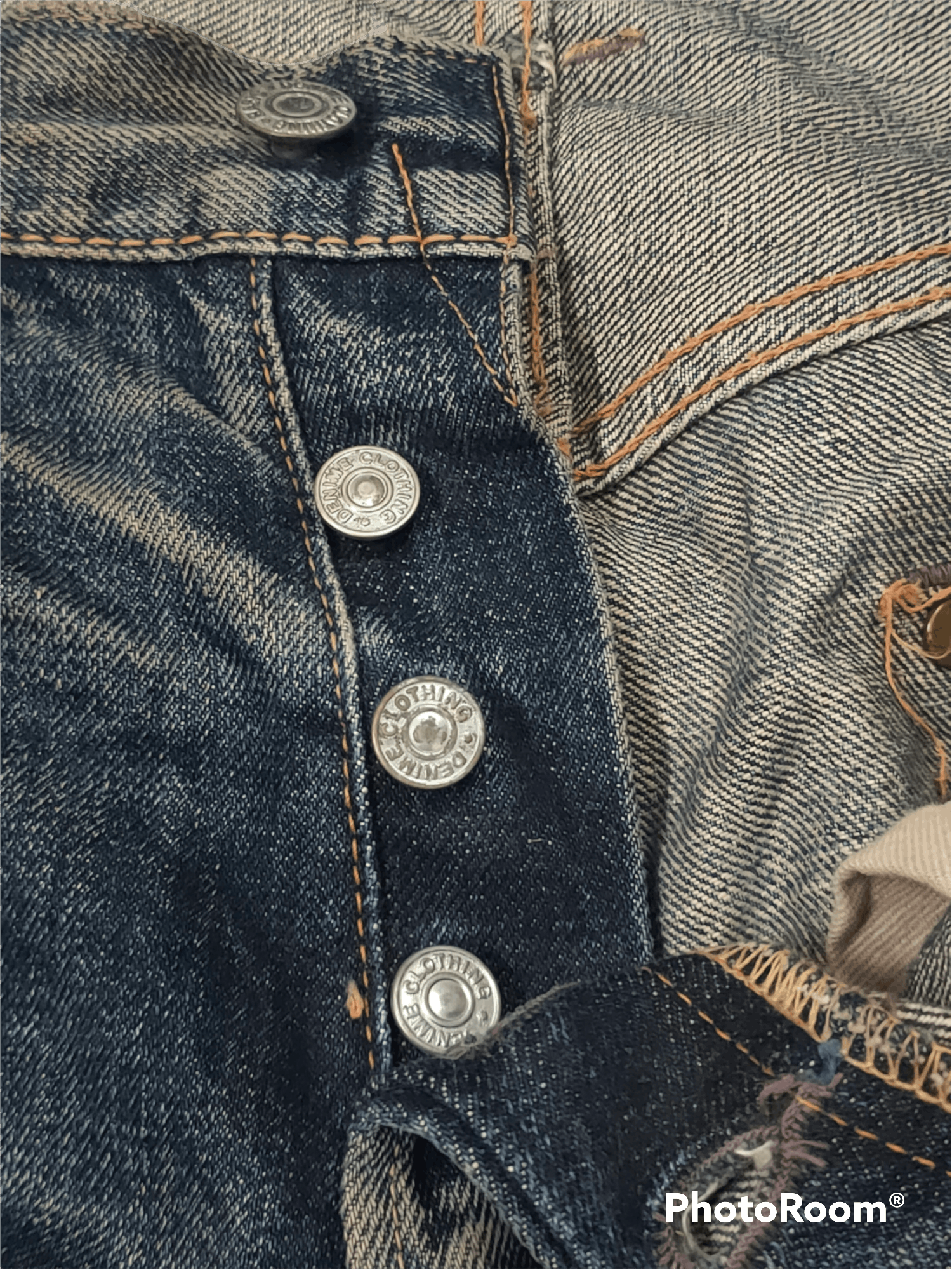 Denime Denime salverage vintage distressed denim button fly 🇯🇵 Size US 29 - 3 Thumbnail